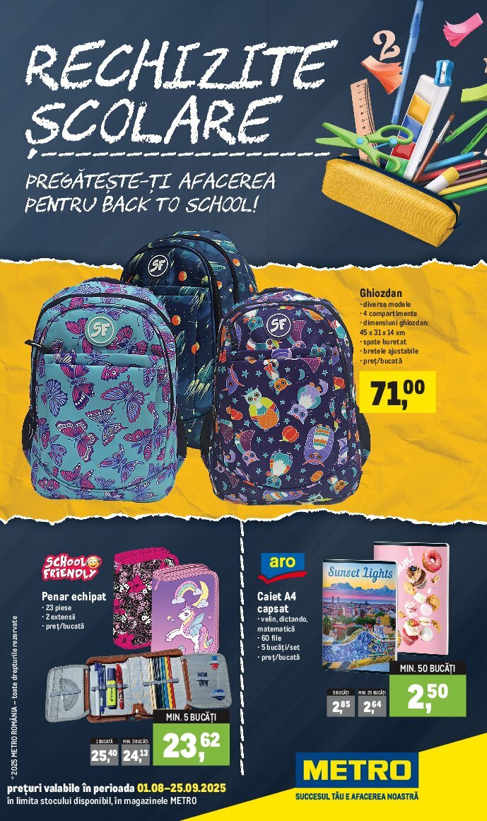 metro - Catalog Metro - Catalog Rechizite Școlare valabil din 01.08. până pe 25.09. - page: 1