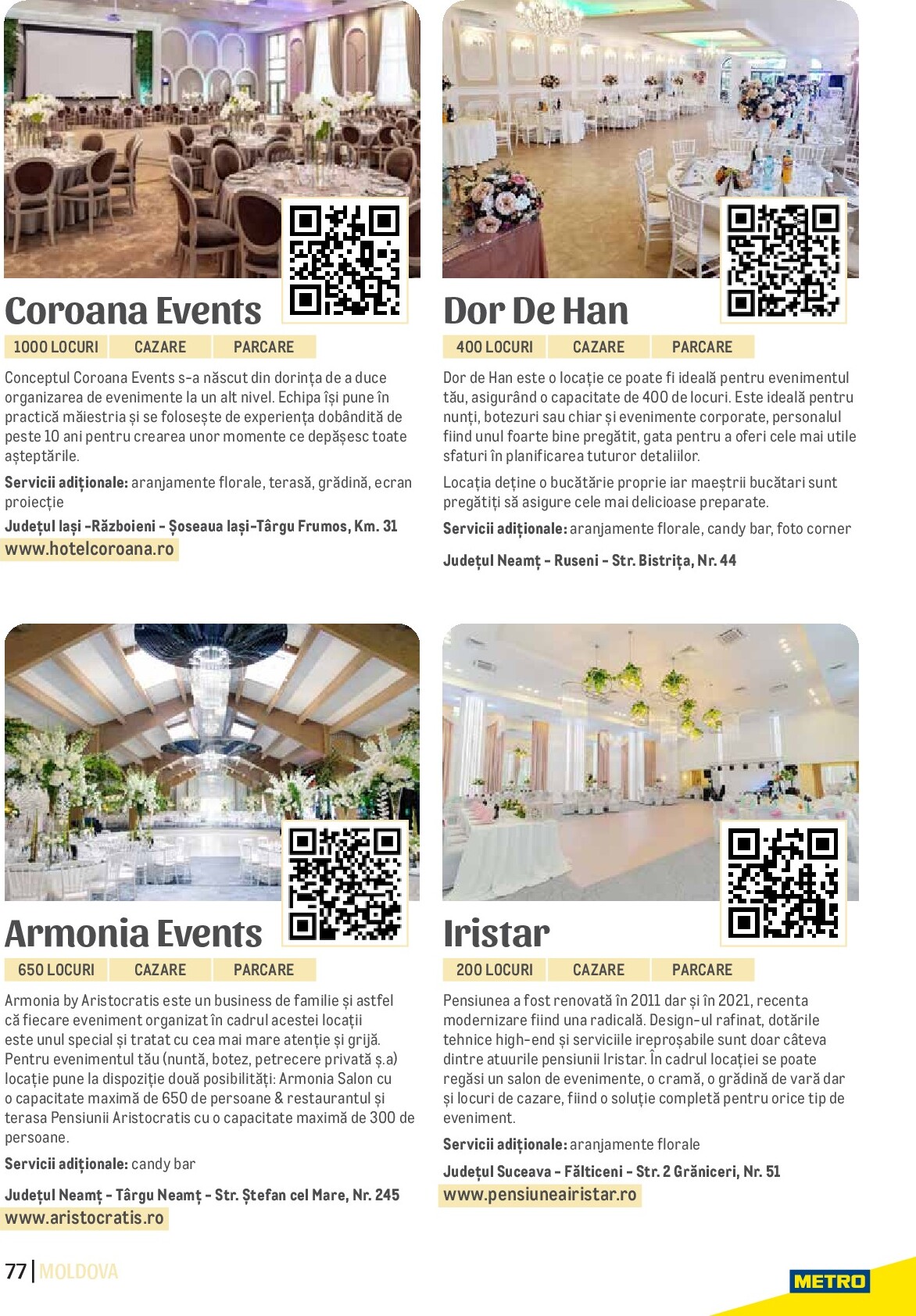 metro - Catalog Metro - Ghid Locații pentru Evenimente online – oferte valabile din 01.09. - page: 77 metro - Catalog Metro - Ghid Locații pentru Evenimente online – oferte valabile din 01.09. - page: 77