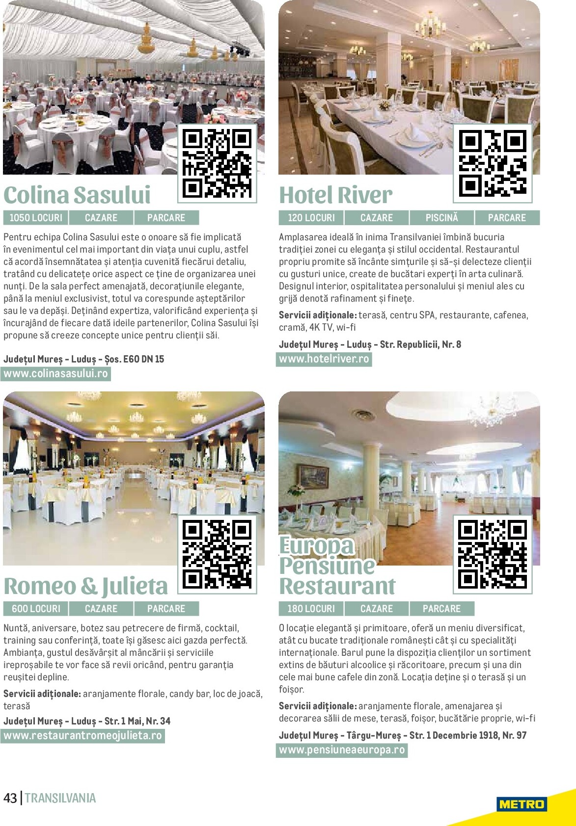 metro - Catalog Metro - Ghid Locații pentru Evenimente online – oferte valabile din 01.09. - page: 43 metro - Catalog Metro - Ghid Locații pentru Evenimente online – oferte valabile din 01.09. - page: 43