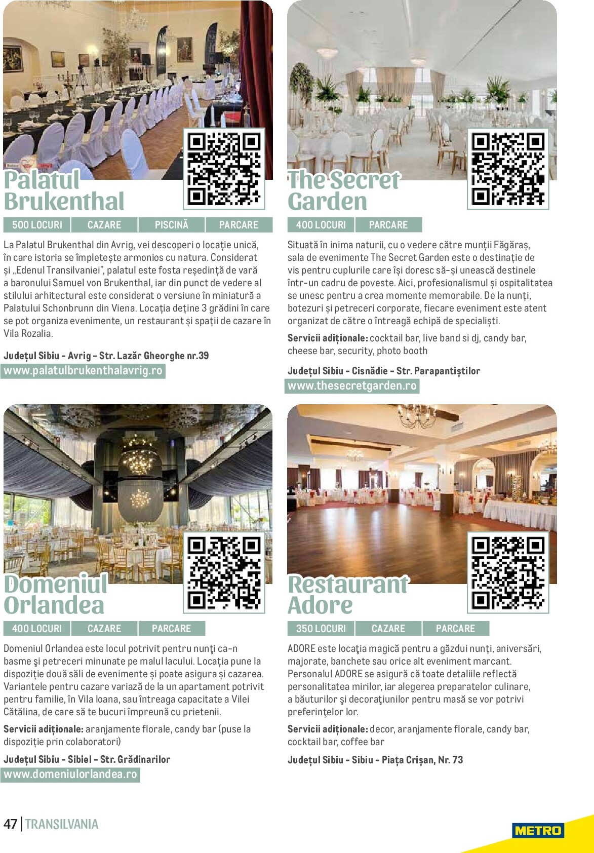 metro - Catalog Metro - Ghid Locații pentru Evenimente online – oferte valabile din 01.09. - page: 47 metro - Catalog Metro - Ghid Locații pentru Evenimente online – oferte valabile din 01.09. - page: 47
