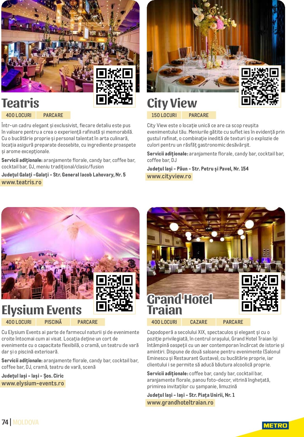 metro - Catalog Metro - Ghid Locații pentru Evenimente online – oferte valabile din 01.09. - page: 74 metro - Catalog Metro - Ghid Locații pentru Evenimente online – oferte valabile din 01.09. - page: 74