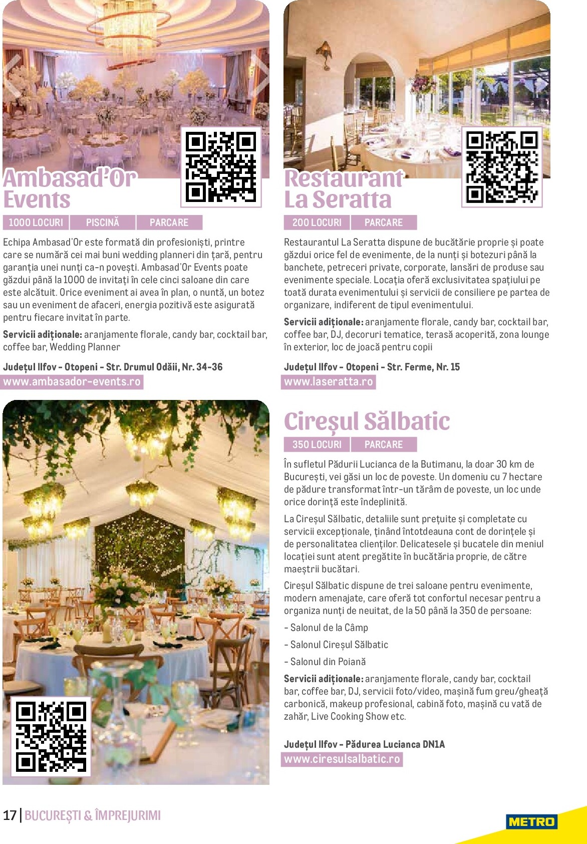 metro - Catalog Metro - Ghid Locații pentru Evenimente online – oferte valabile din 01.09. - page: 17 metro - Catalog Metro - Ghid Locații pentru Evenimente online – oferte valabile din 01.09. - page: 17