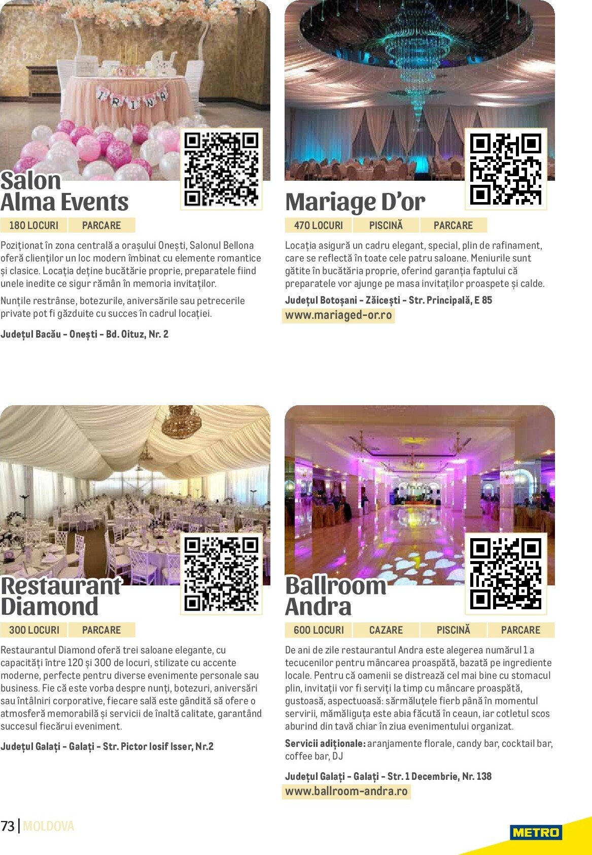 metro - Catalog Metro - Ghid Locații pentru Evenimente online – oferte valabile din 01.09. - page: 73 metro - Catalog Metro - Ghid Locații pentru Evenimente online – oferte valabile din 01.09. - page: 73