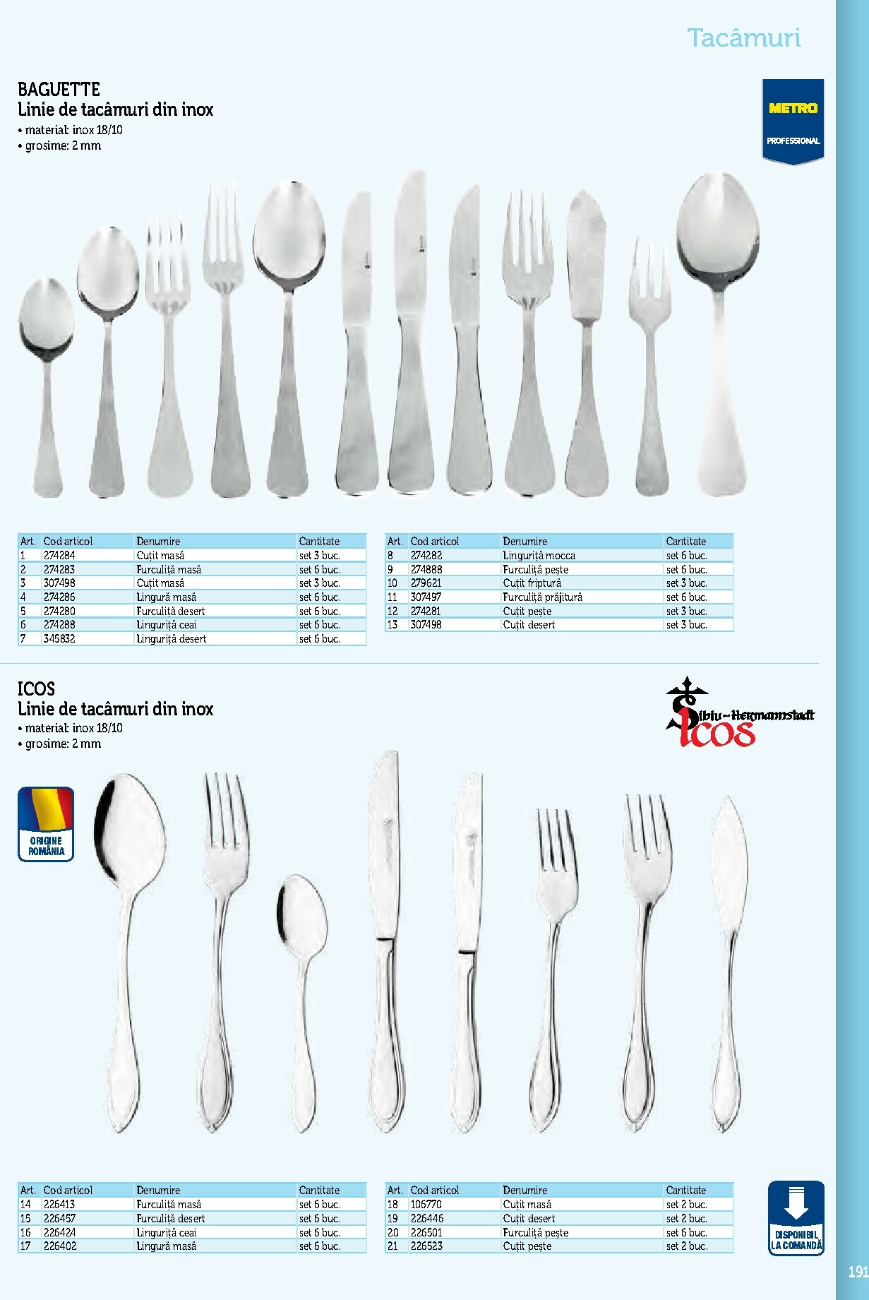 metro - Catalog Metro - Echipamente Profesionale pentru HoReCa online – oferte valabile din 17.09. - page: 191