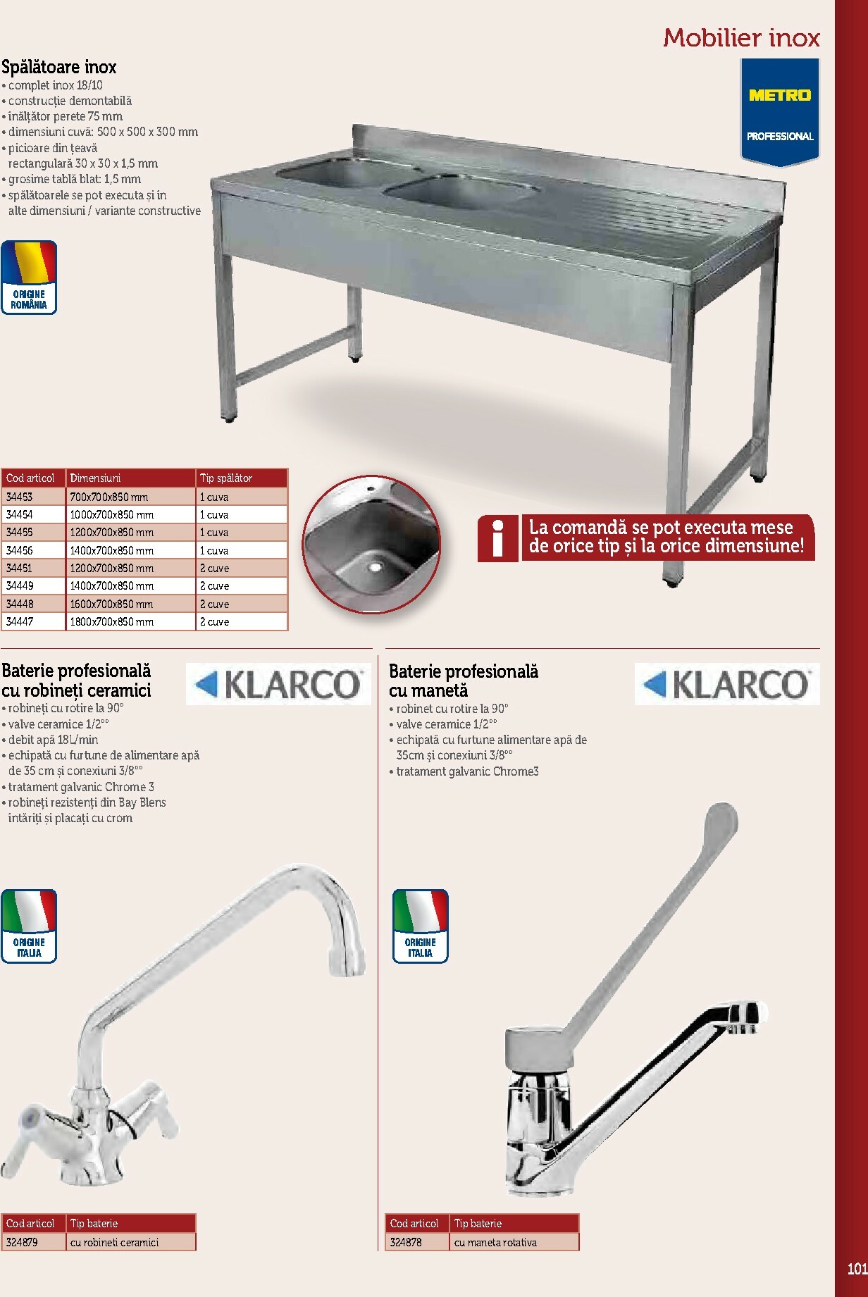 metro - Catalog Metro - Echipamente Profesionale pentru HoReCa online – oferte valabile din 17.09. - page: 101