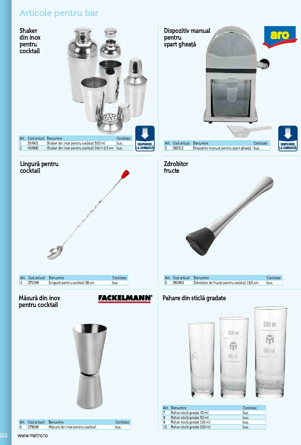 metro - Catalog Metro - Echipamente Profesionale pentru HoReCa online – oferte valabile din 17.09. - page: 222