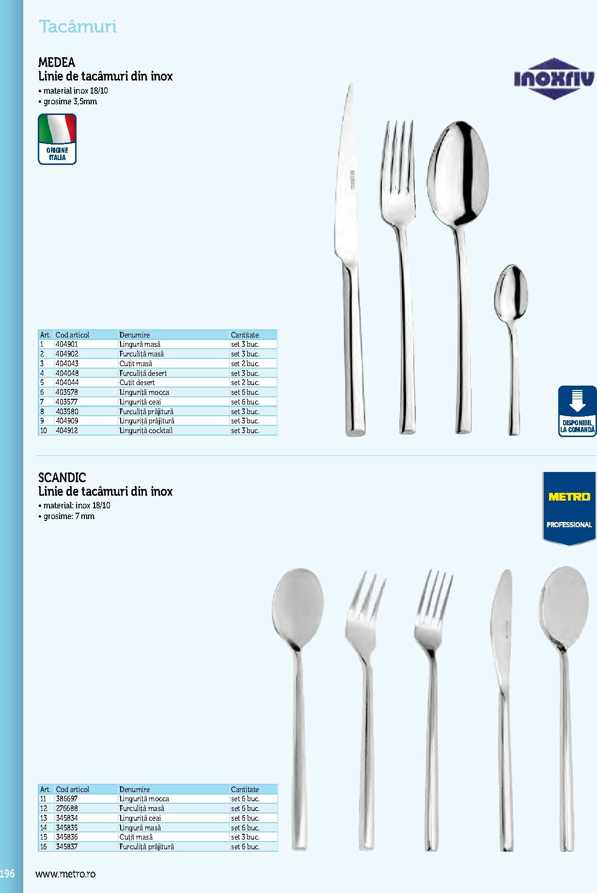 metro - Catalog Metro - Echipamente Profesionale pentru HoReCa online – oferte valabile din 17.09. - page: 196