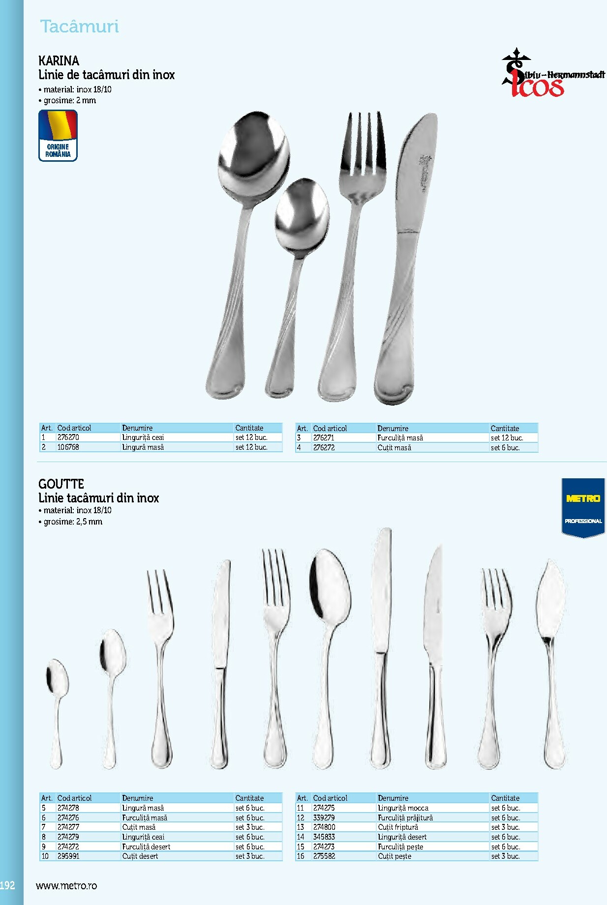 metro - Catalog Metro - Echipamente Profesionale pentru HoReCa online – oferte valabile din 17.09. - page: 192