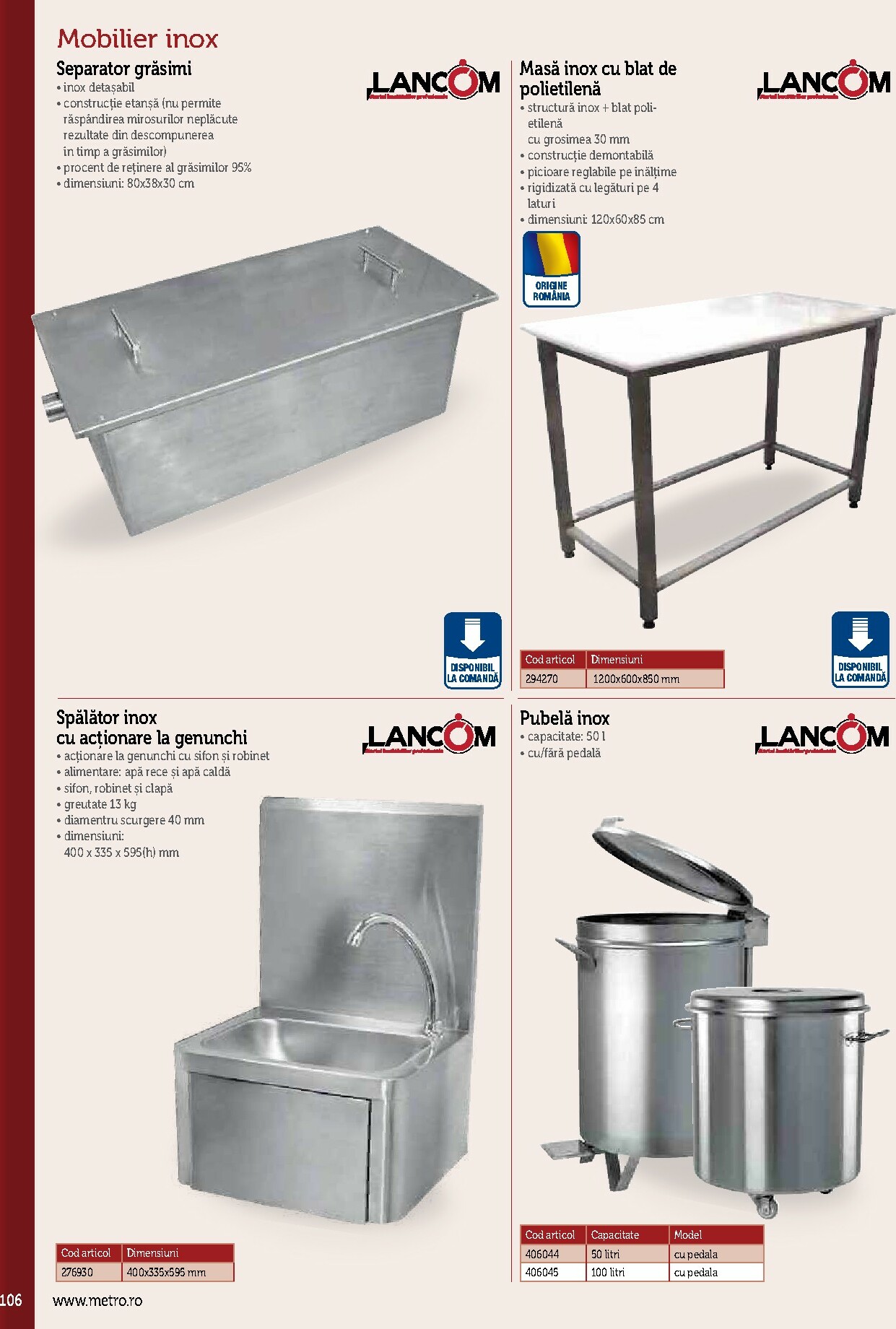 metro - Catalog Metro - Echipamente Profesionale pentru HoReCa online – oferte valabile din 17.09. - page: 106