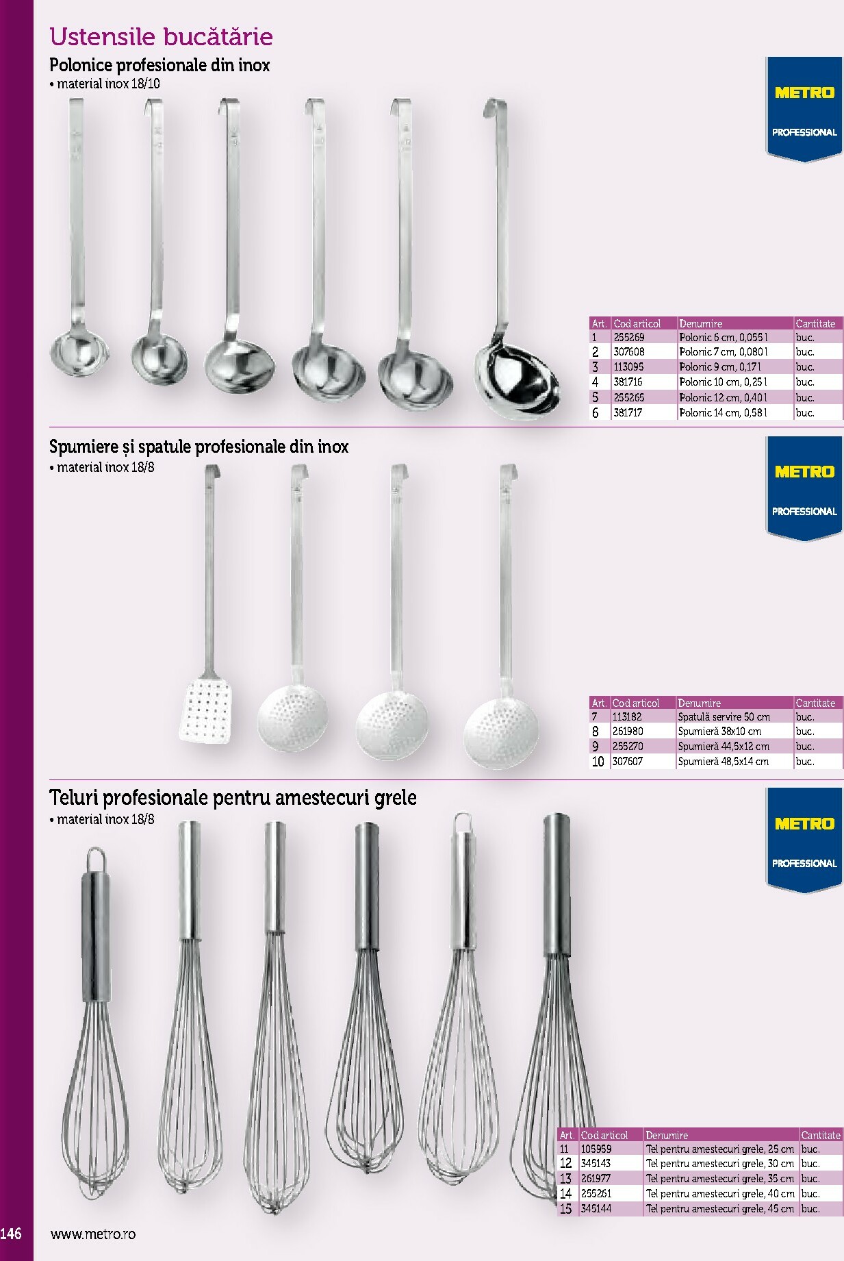 metro - Catalog Metro - Echipamente Profesionale pentru HoReCa online – oferte valabile din 17.09. - page: 146