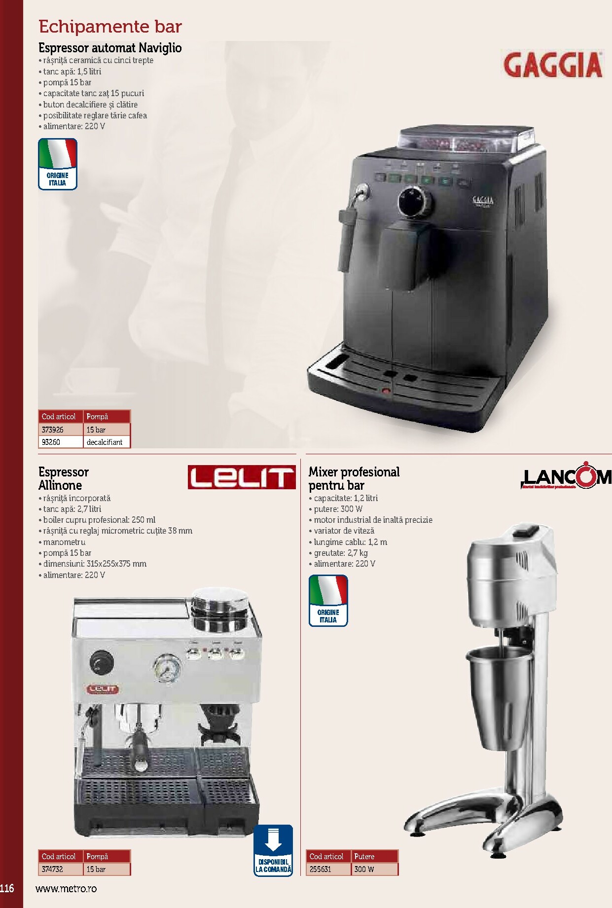 metro - Catalog Metro - Echipamente Profesionale pentru HoReCa online – oferte valabile din 17.09. - page: 116