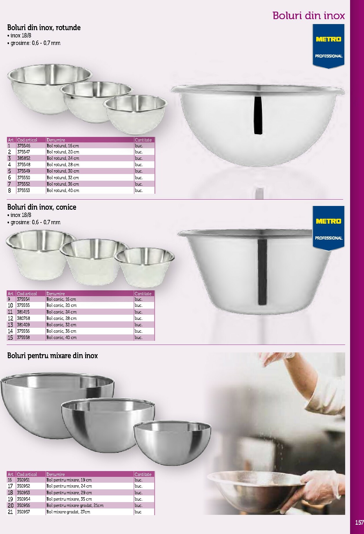 metro - Catalog Metro - Echipamente Profesionale pentru HoReCa online – oferte valabile din 17.09. - page: 157