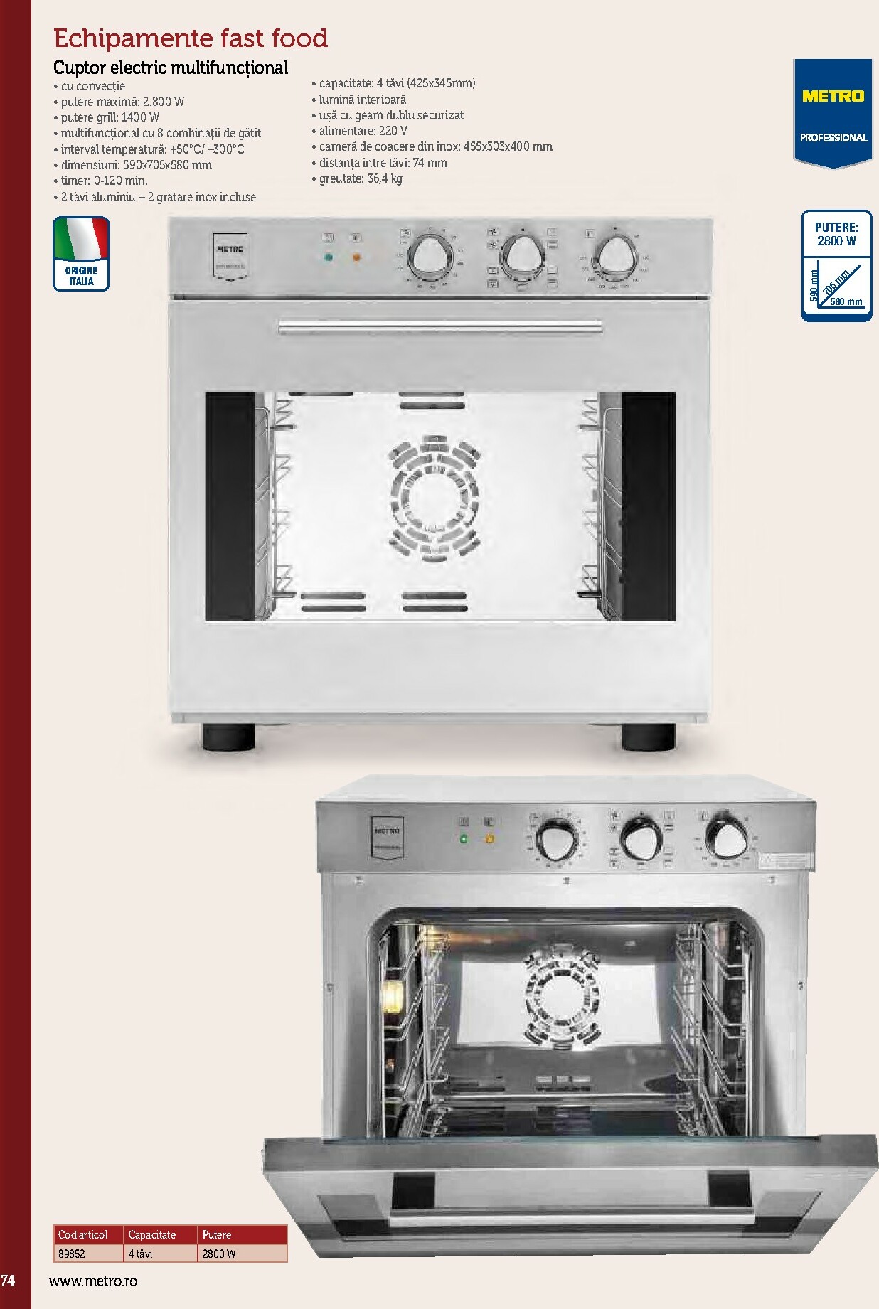 metro - Catalog Metro - Echipamente Profesionale pentru HoReCa online – oferte valabile din 17.09. - page: 74