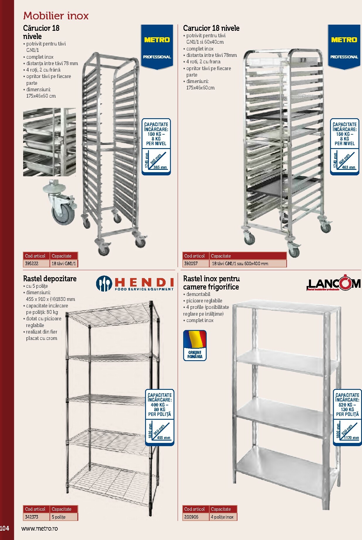 metro - Catalog Metro - Echipamente Profesionale pentru HoReCa online – oferte valabile din 17.09. - page: 104