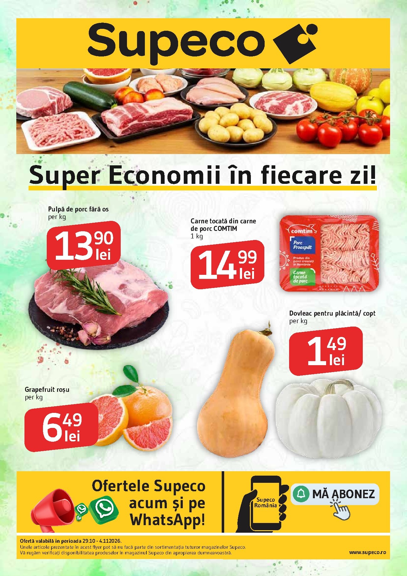 supeco - Pliantele viitoare Supeco - Catalog PF valabil de la joi 29.10.2026 până la miercuri 04.11.2026 - page: 1