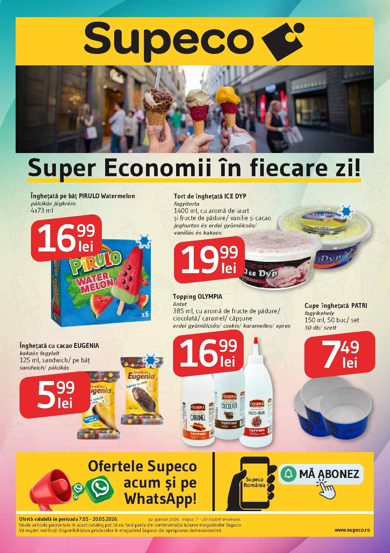 supeco - Pliantele viitoare Supeco - Catalog Inghetata Bilingv valabil de la joi 07.05.2026 până la miercuri 20.05.2026