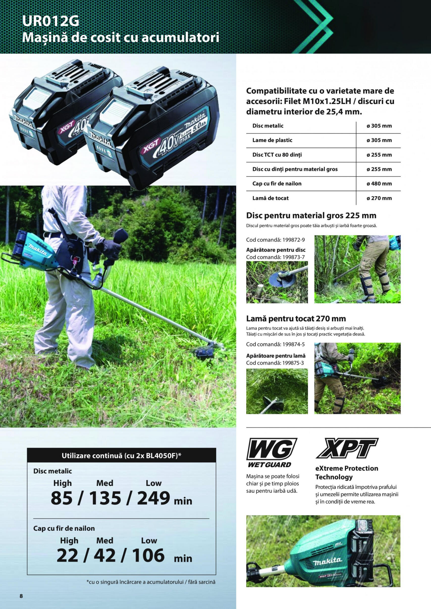 makita - Catalog nou Makita - Broșură Mașini de grădină cu acumulatori XGT 40Vmax/80Vmax 19.06. - 31.08. - page: 8