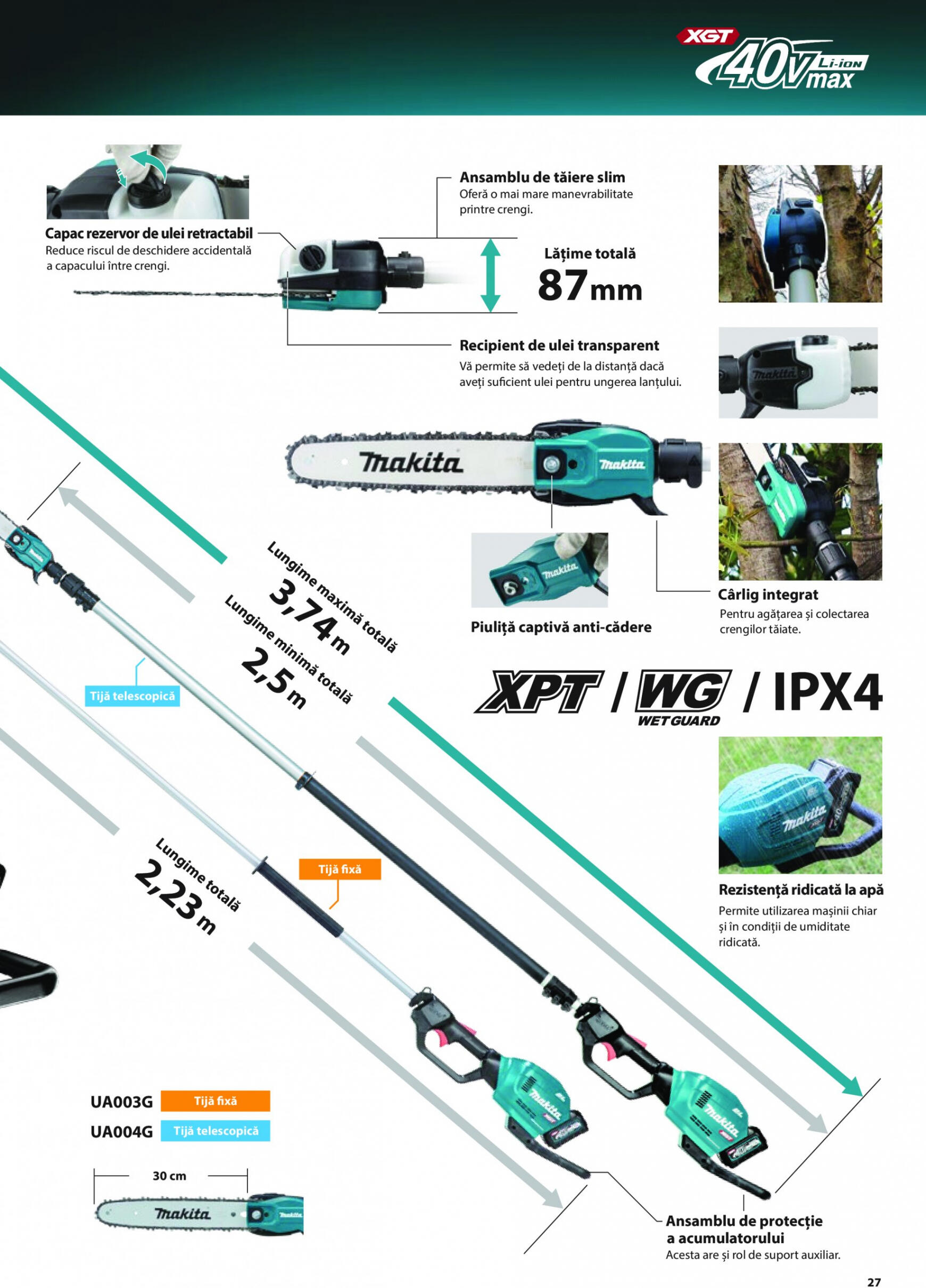 makita - Catalog nou Makita - Broșură Mașini de grădină cu acumulatori XGT 40Vmax/80Vmax 19.06. - 31.08. - page: 27