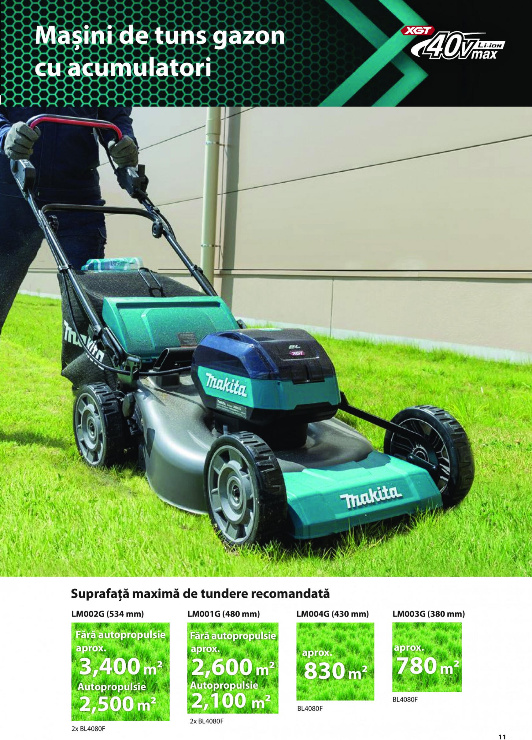 makita - Catalog nou Makita - Broșură Mașini de grădină cu acumulatori XGT 40Vmax/80Vmax 19.06. - 31.08. - page: 11