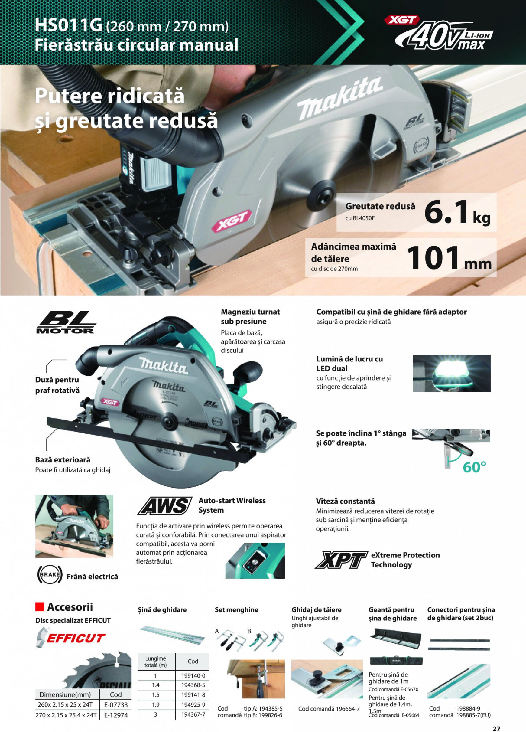 makita - Catalog nou Makita - Broșură Mașini profesionale cu acumulatori XGT 40Vmax/80Vmax 19.06. - 31.12. - page: 27