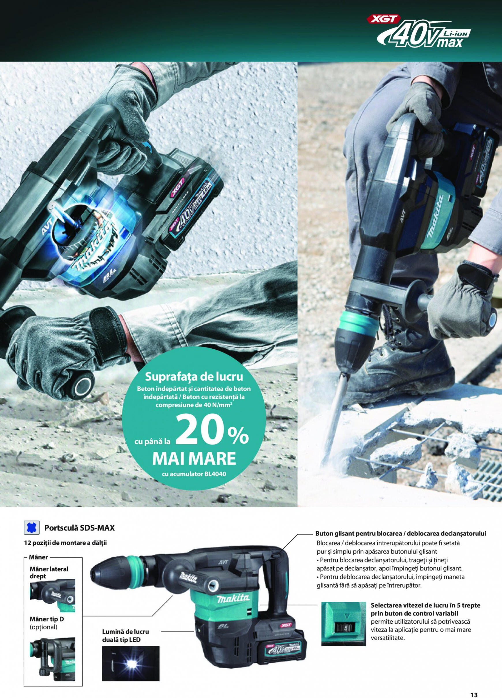 makita - Catalog nou Makita - Broșură Mașini profesionale cu acumulatori XGT 40Vmax/80Vmax 19.06. - 31.12. - page: 13