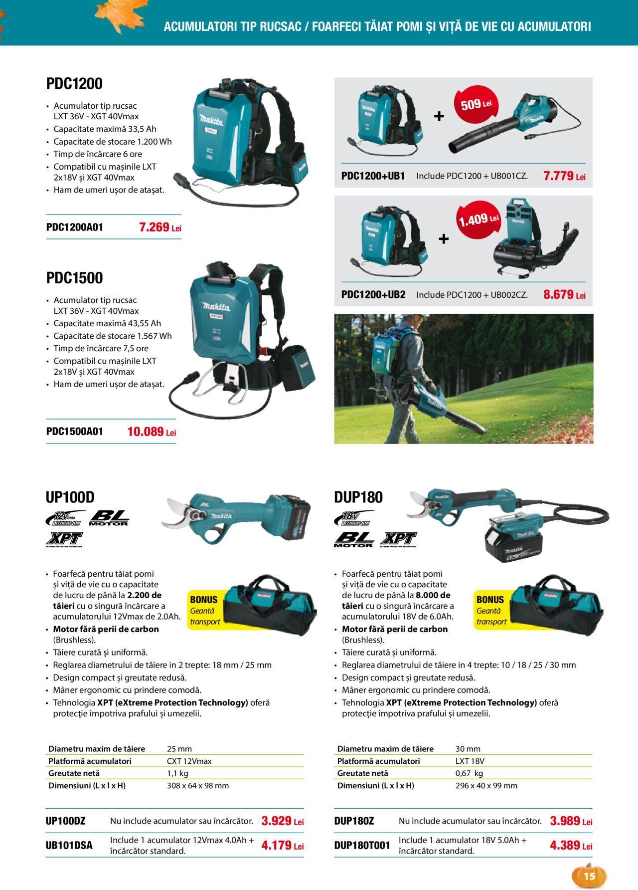 makita - Makita catalog - Grădină Toamnă/Iarnă 01.09.2024 - 20.12.2024 - page: 15