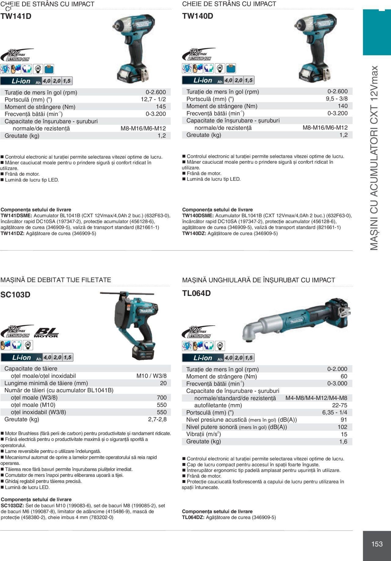 makita - Makita catalog - Mașini Profesionale de joi 01.02.2024 - page: 153