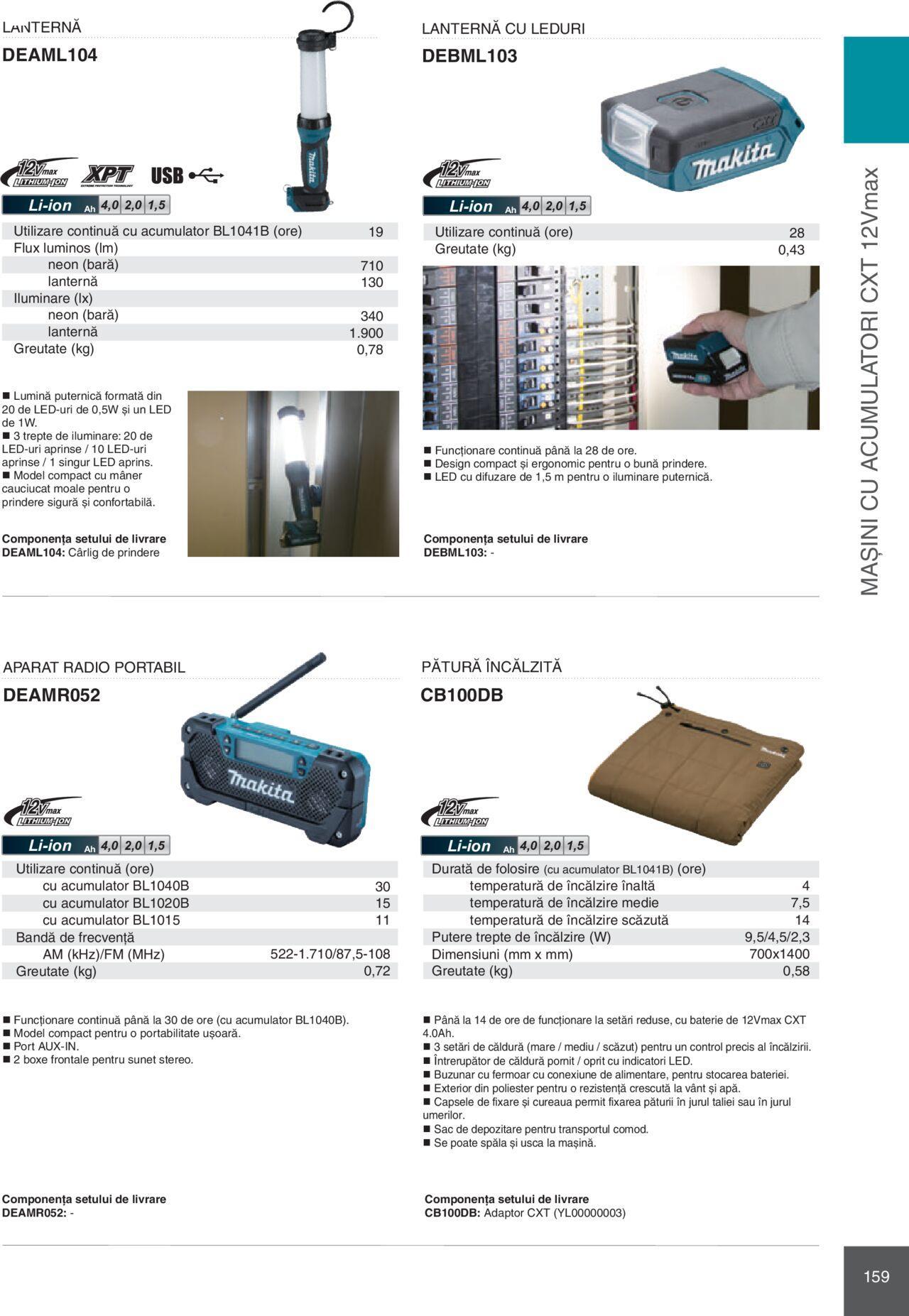 makita - Makita catalog - Mașini Profesionale de joi 01.02.2024 - page: 159