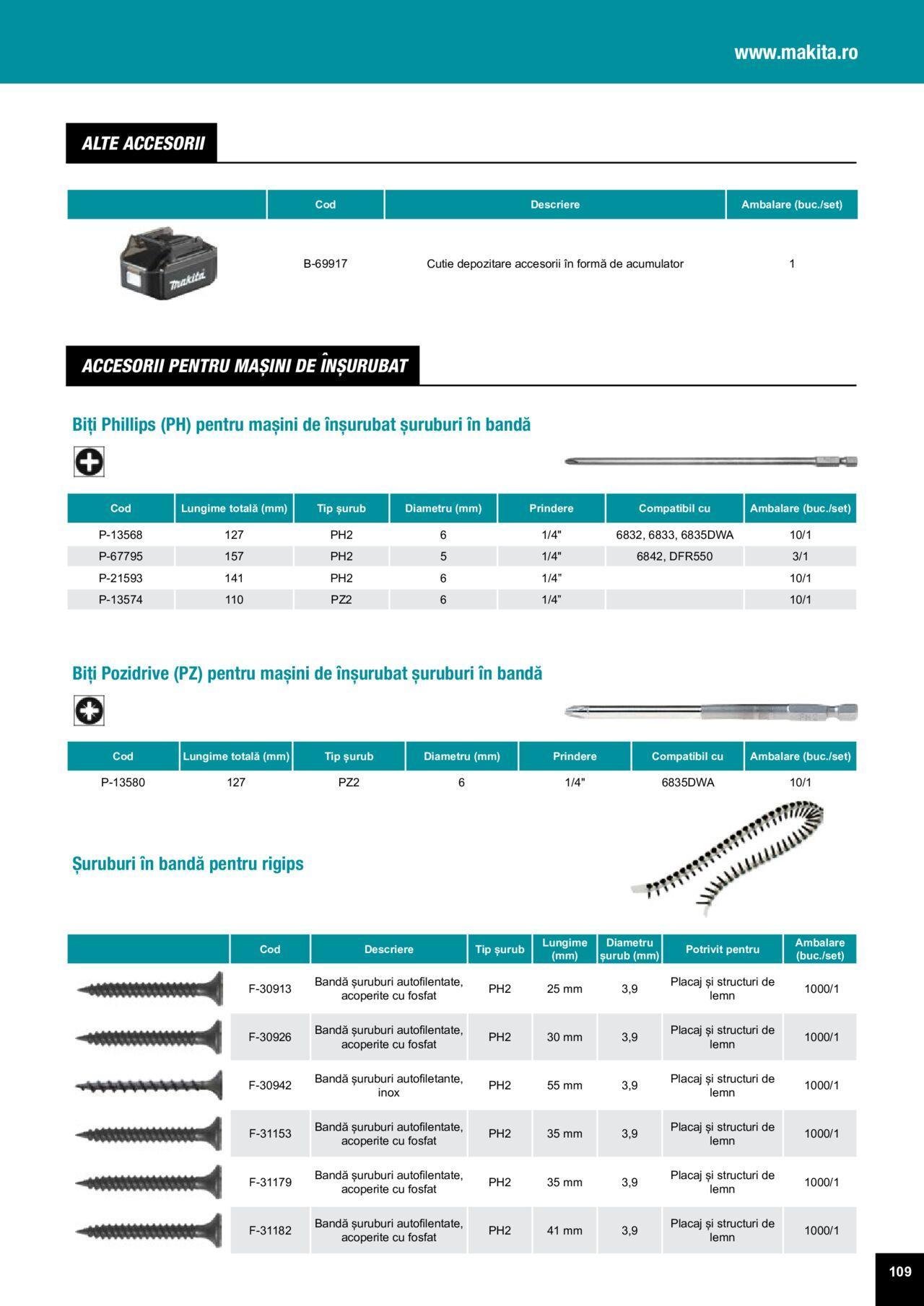 makita - Makita catalog - Accesorii de luni 25.03.2024 - page: 109