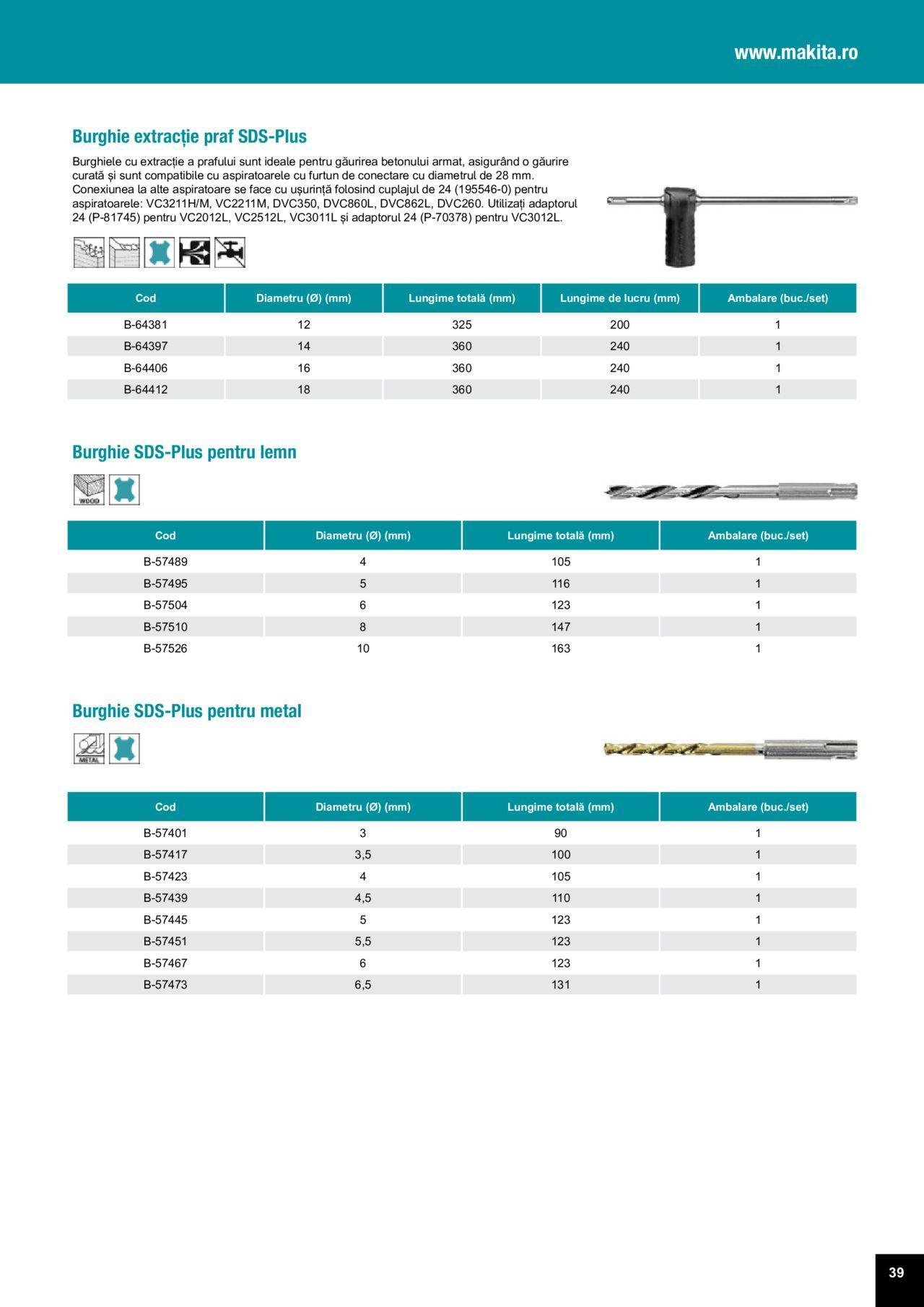 makita - Makita catalog - Accesorii de luni 25.03.2024 - page: 39