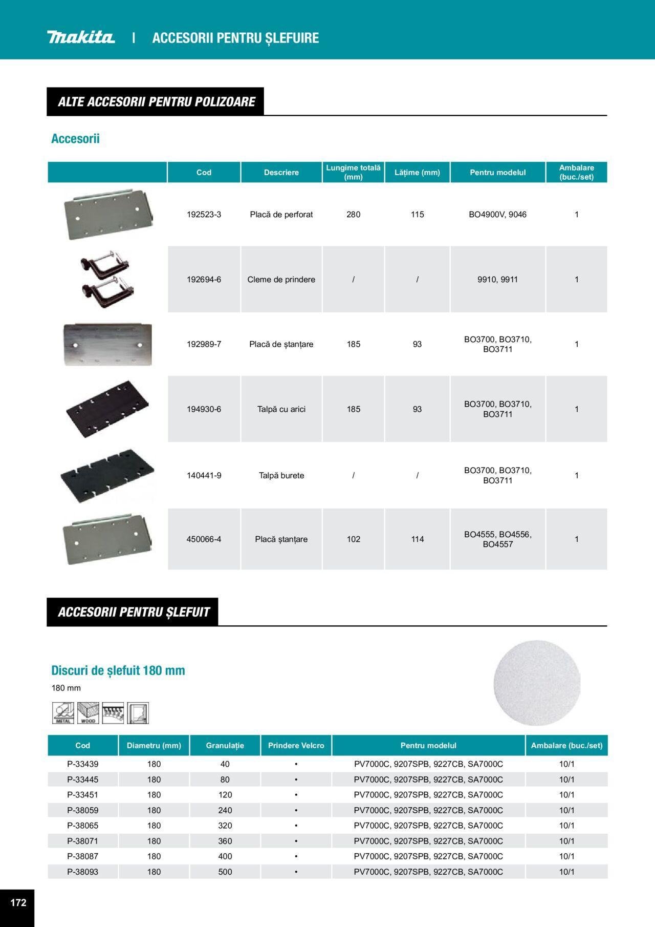 makita - Makita catalog - Accesorii de luni 25.03.2024 - page: 172