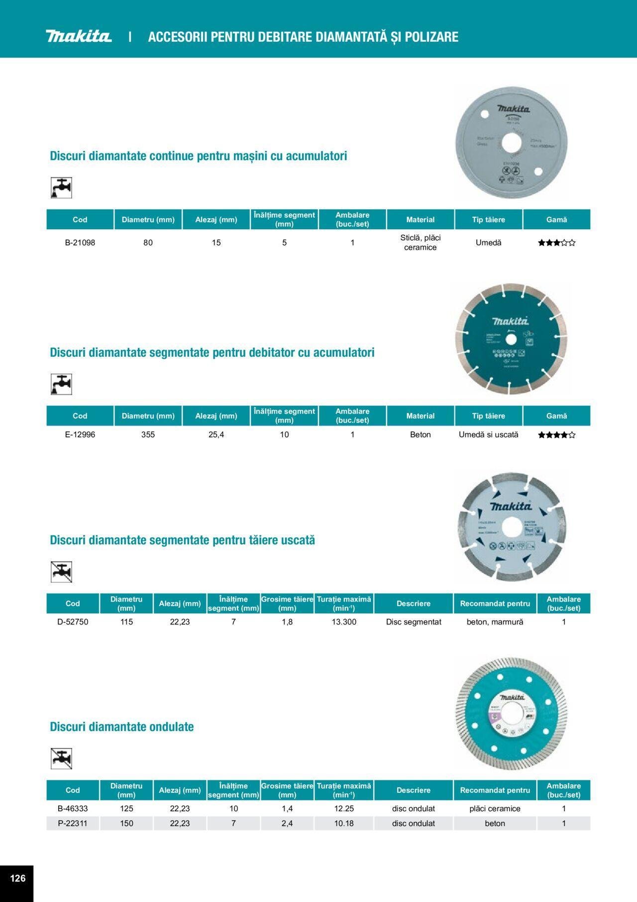 makita - Makita catalog - Accesorii de luni 25.03.2024 - page: 126