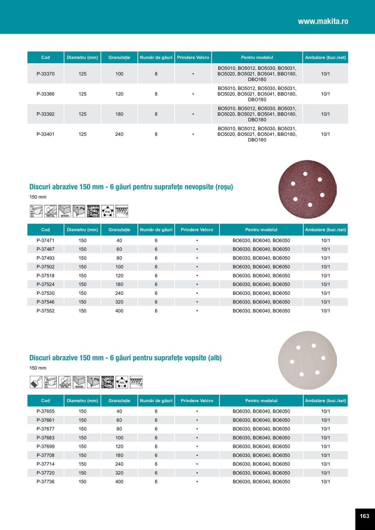 makita - Makita catalog - Accesorii de luni 25.03.2024 - page: 163