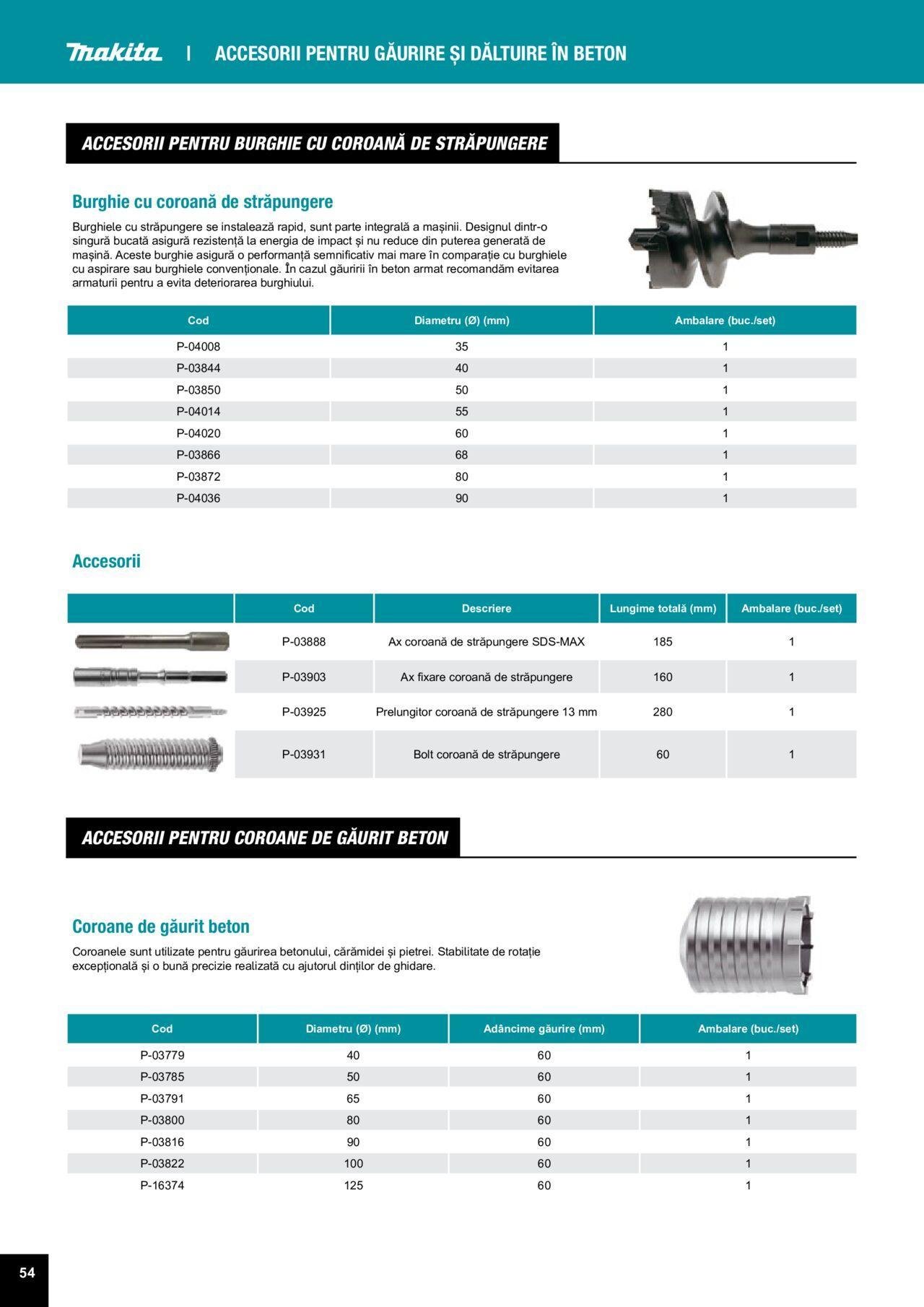 makita - Makita catalog - Accesorii de luni 25.03.2024 - page: 54