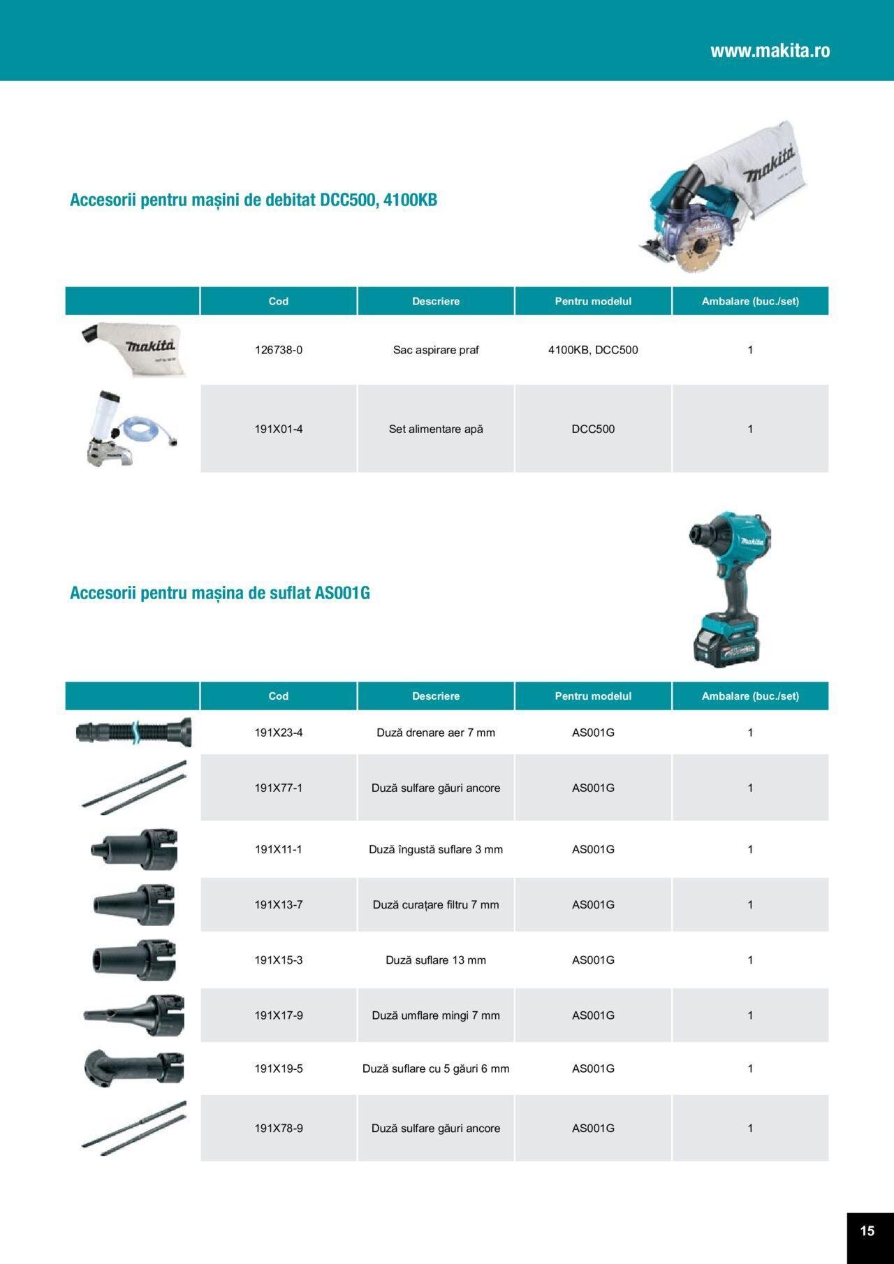 makita - Makita catalog - Accesorii de luni 25.03.2024 - page: 15