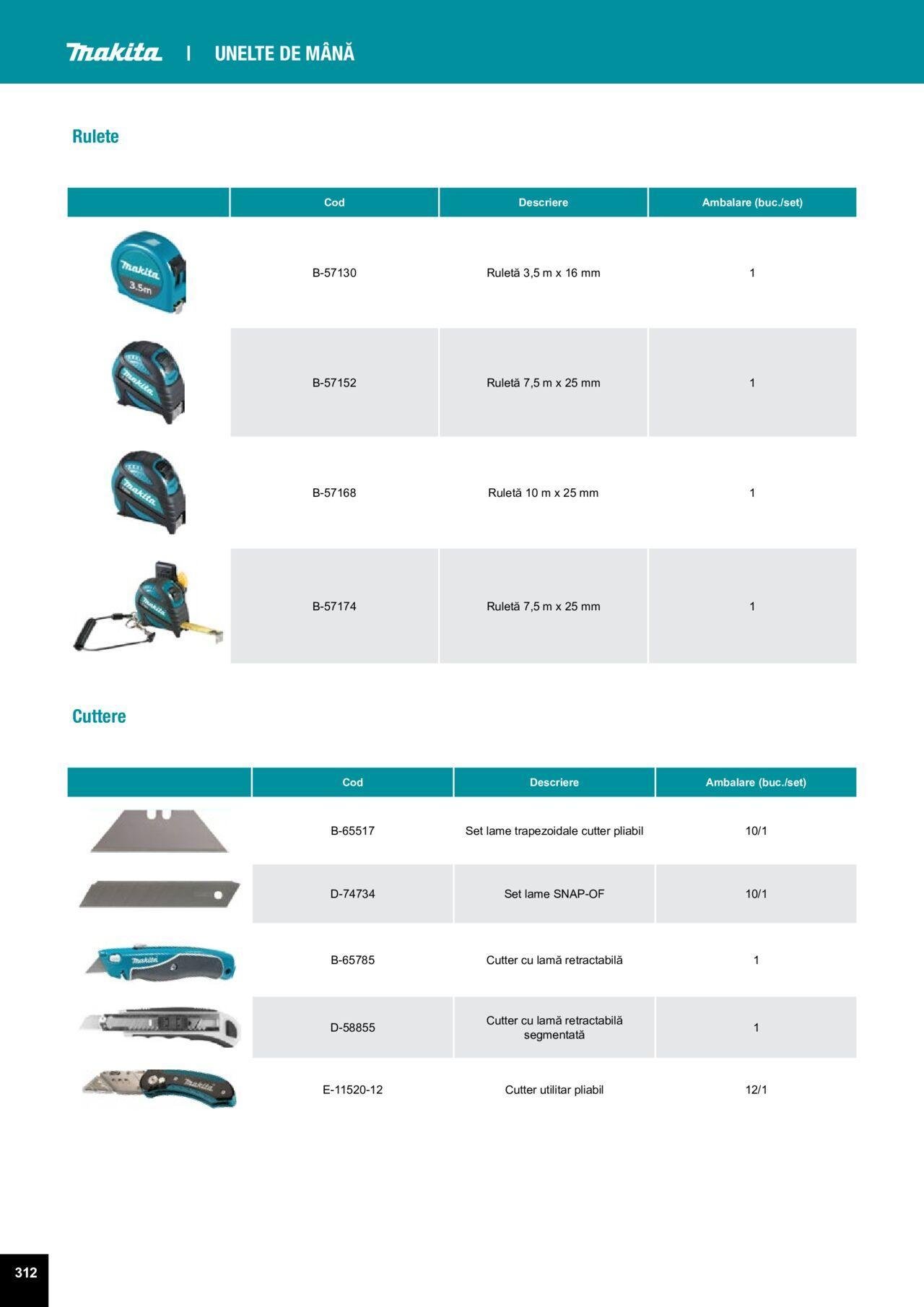 makita - Makita catalog - Accesorii de luni 25.03.2024 - page: 312