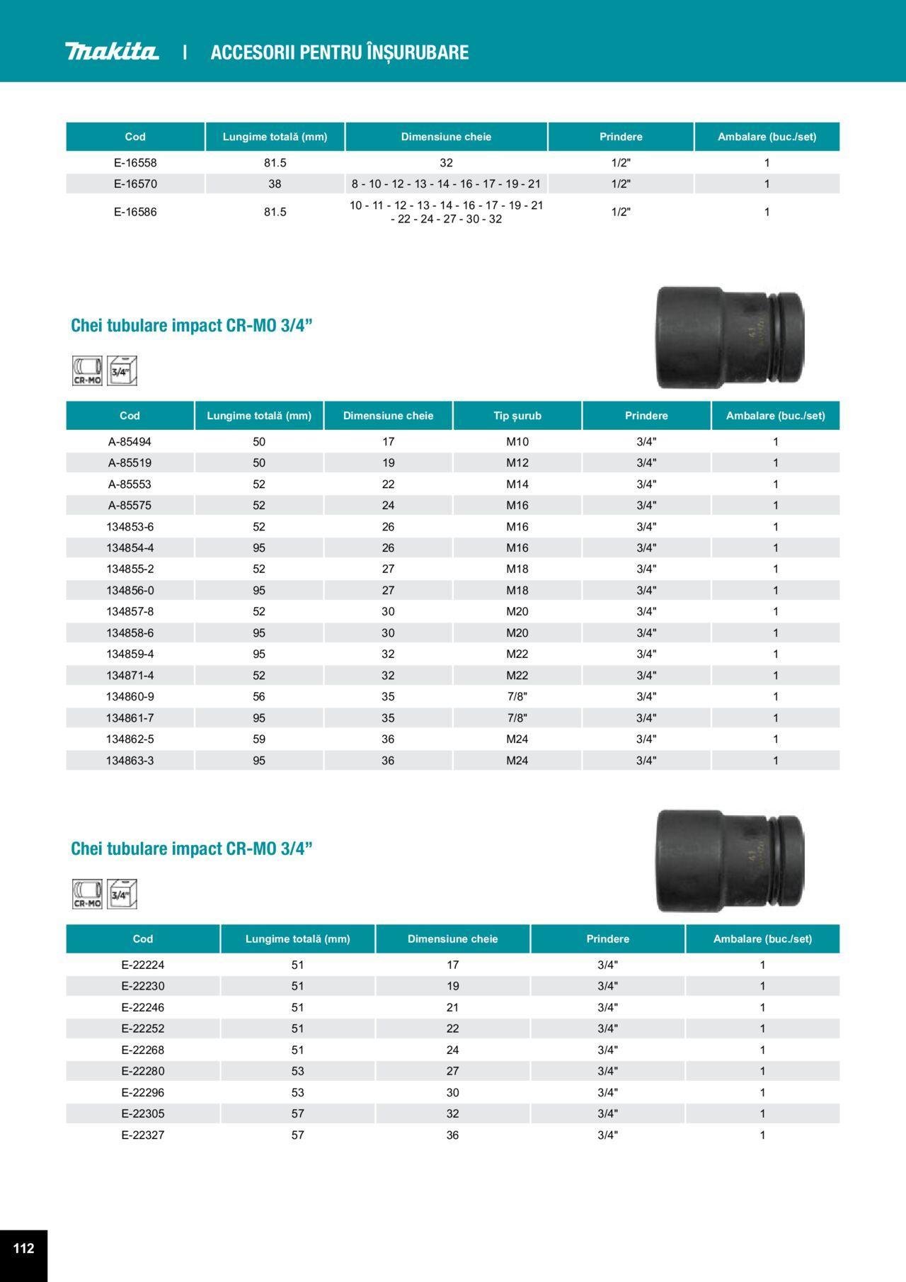 makita - Makita catalog - Accesorii de luni 25.03.2024 - page: 112