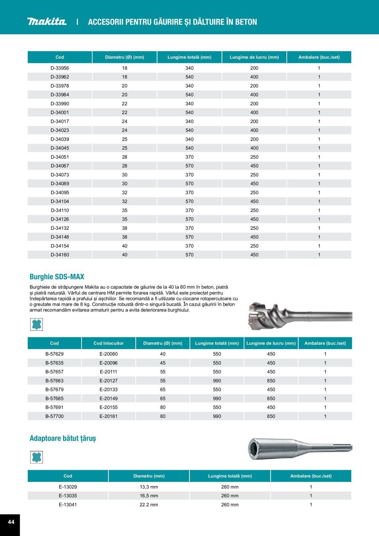 makita - Makita catalog - Accesorii de luni 25.03.2024 - page: 44