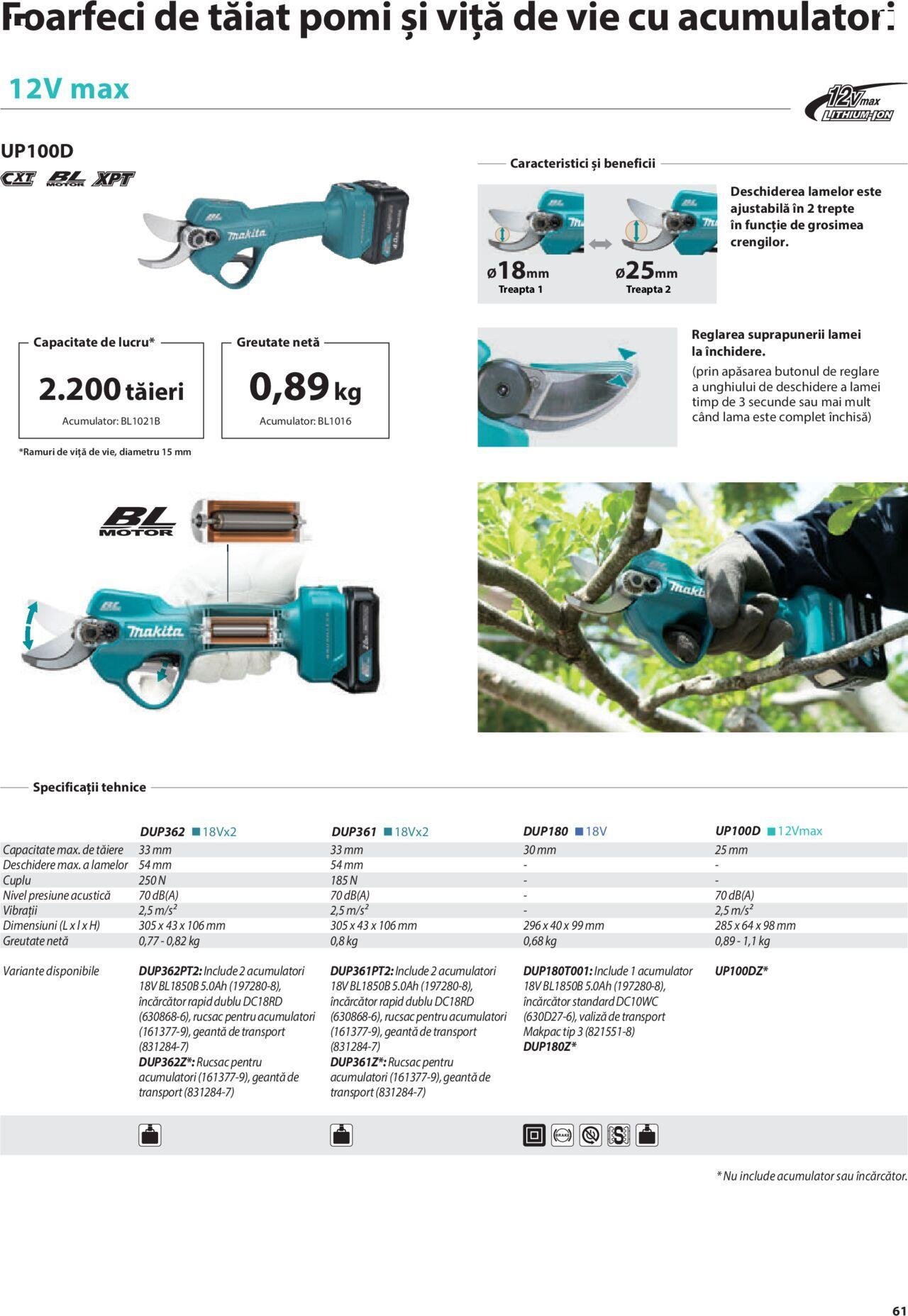 makita - Makita catalog - Mașini de Grădină de joi 01.02.2024 - page: 61