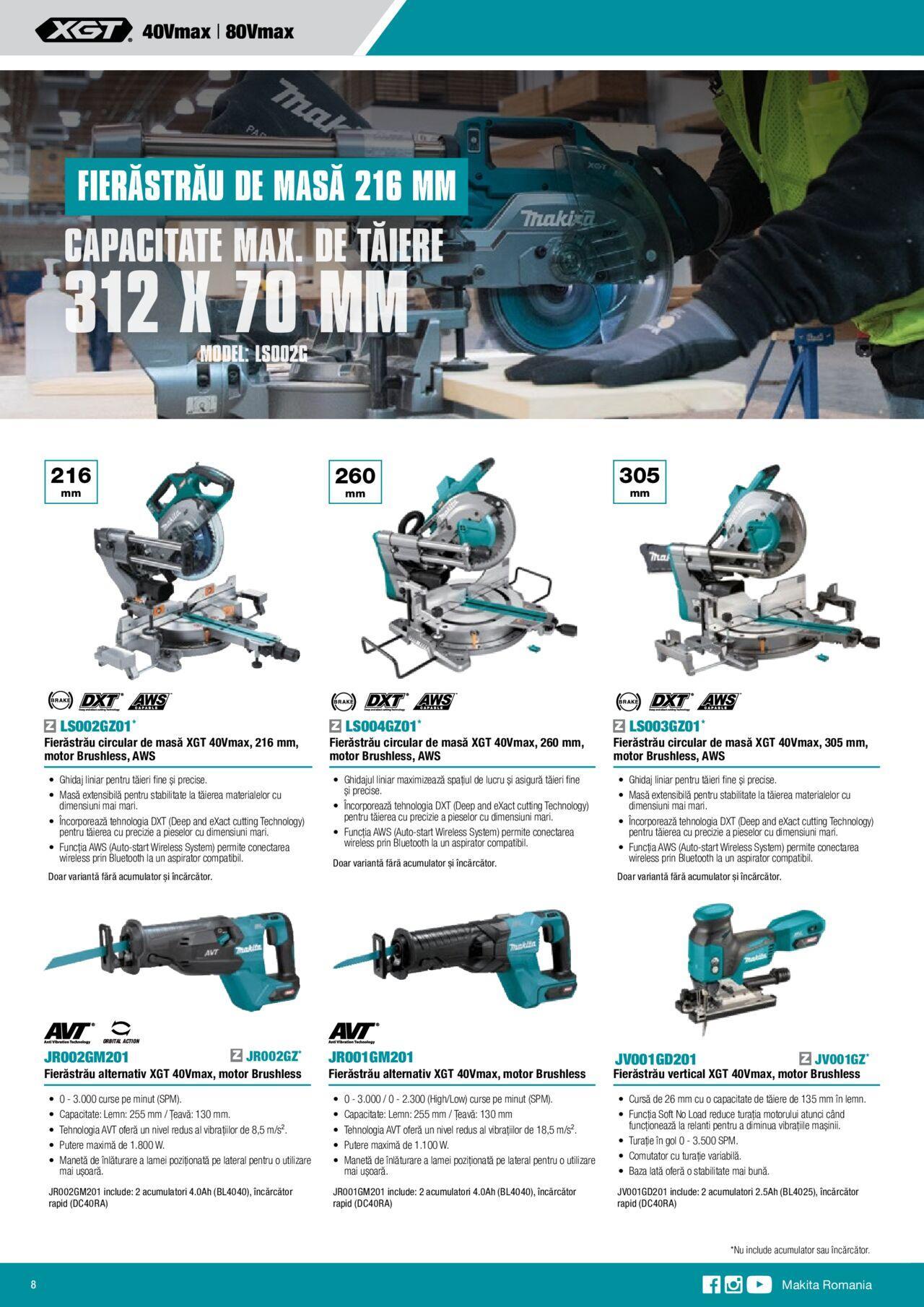 makita - Makita catalog - Mașini cu acumulatori XGT 40Vmax / 80Vmax de joi 01.02.2024 - page: 8