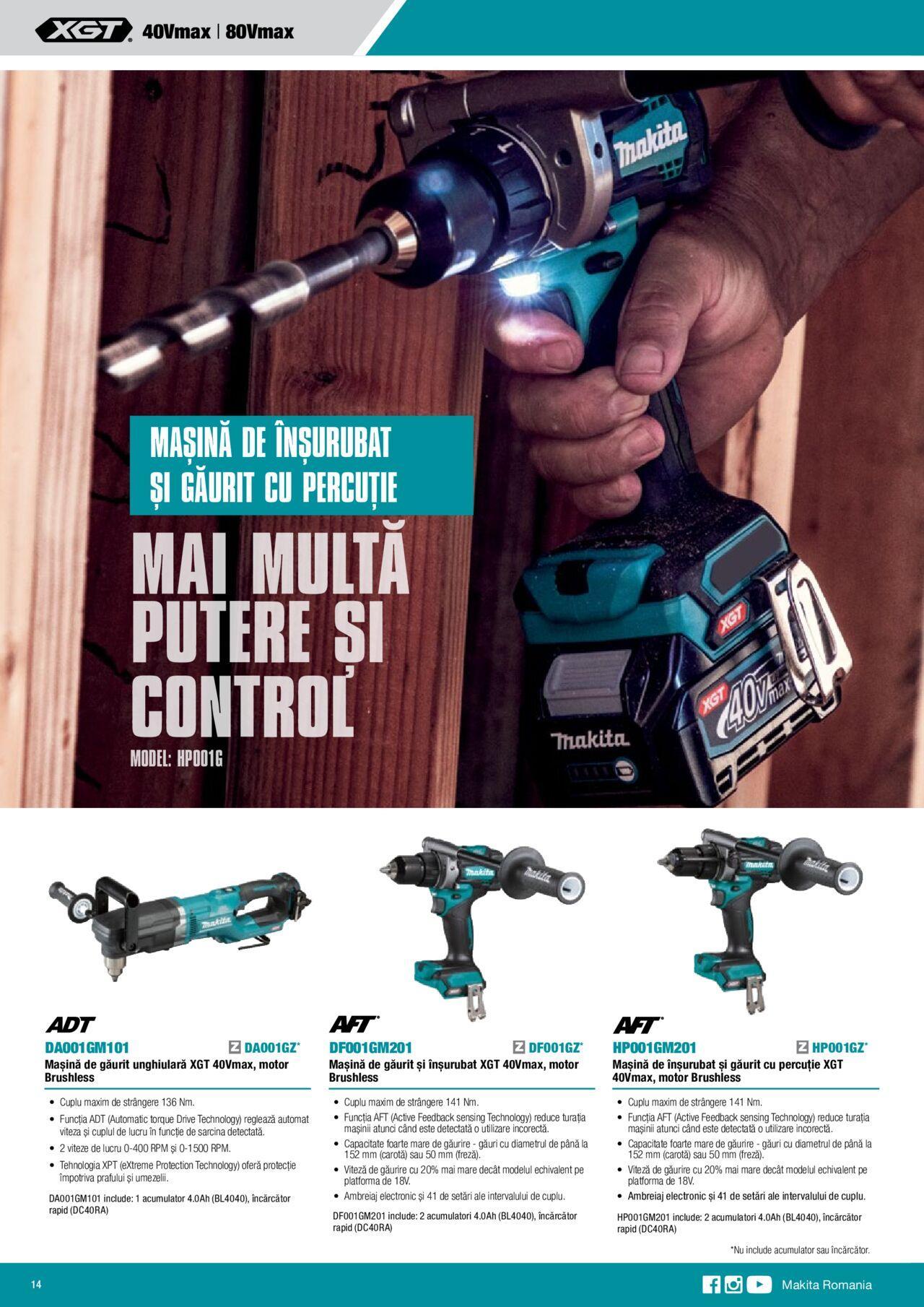 makita - Makita catalog - Mașini cu acumulatori XGT 40Vmax / 80Vmax de joi 01.02.2024 - page: 14