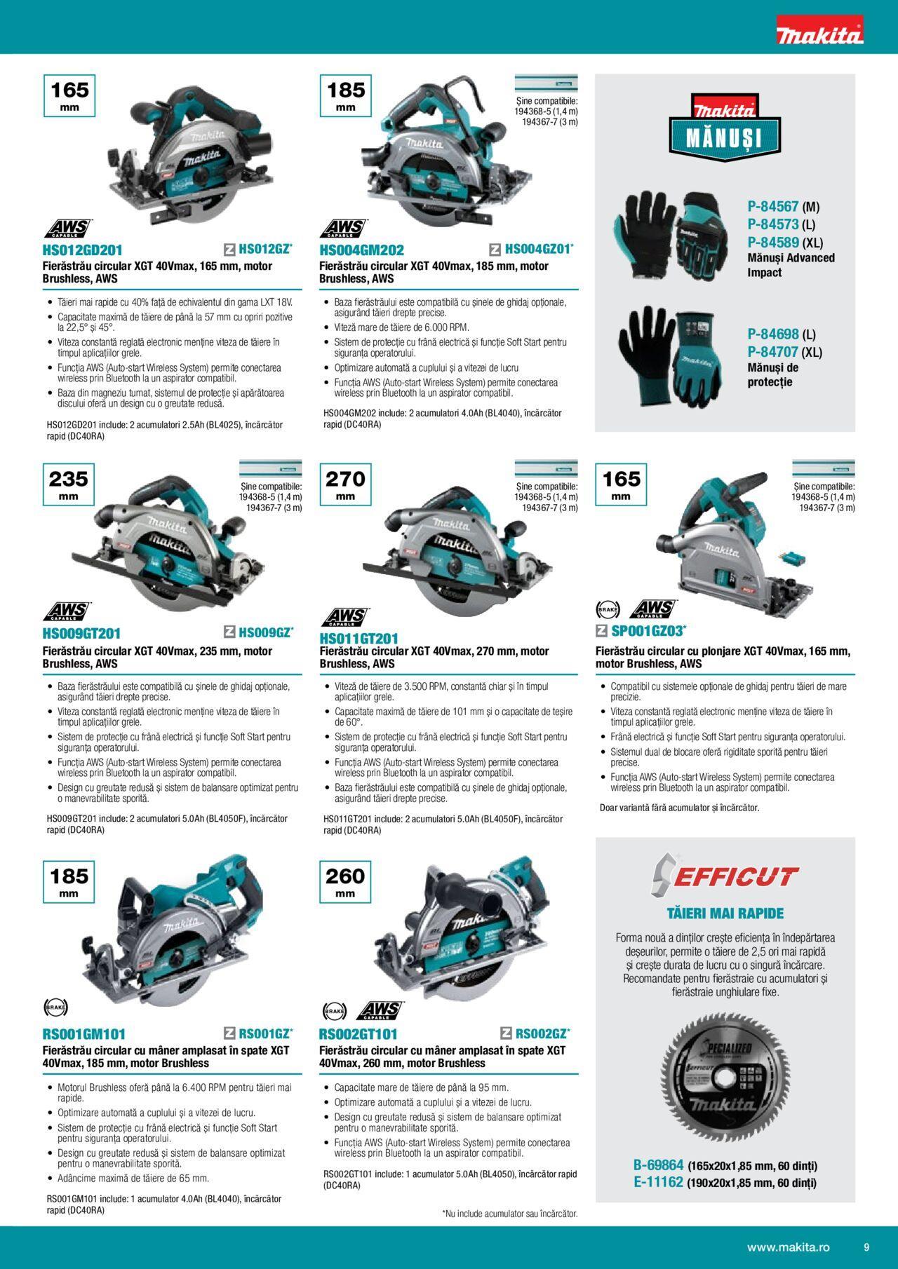 makita - Makita catalog - Mașini cu acumulatori XGT 40Vmax / 80Vmax de joi 01.02.2024 - page: 9