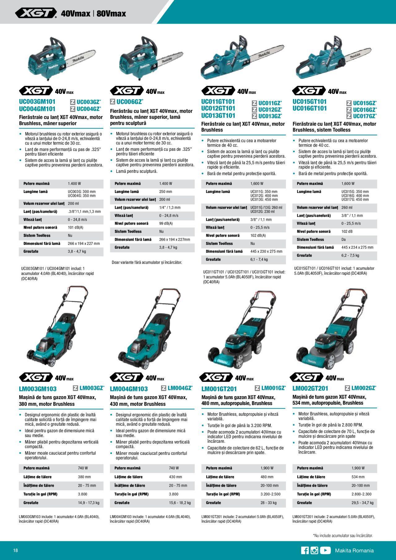 makita - Makita catalog - Mașini cu acumulatori XGT 40Vmax / 80Vmax de joi 01.02.2024 - page: 18