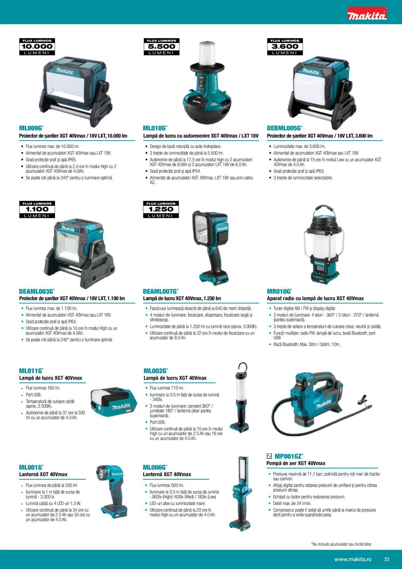 makita - Makita catalog - Mașini cu acumulatori XGT 40Vmax / 80Vmax de joi 01.02.2024 - page: 23