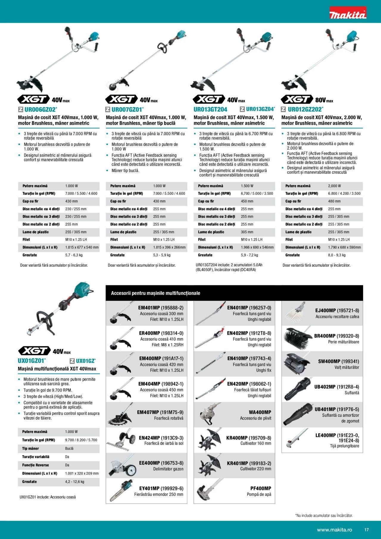 makita - Makita catalog - Mașini cu acumulatori XGT 40Vmax / 80Vmax de joi 01.02.2024 - page: 17