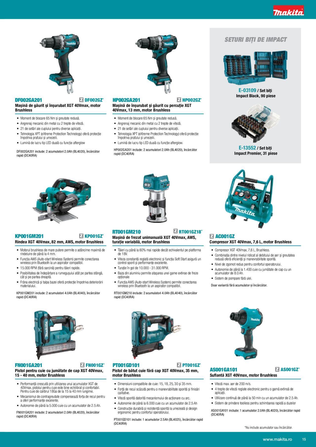 makita - Makita catalog - Mașini cu acumulatori XGT 40Vmax / 80Vmax de joi 01.02.2024 - page: 15