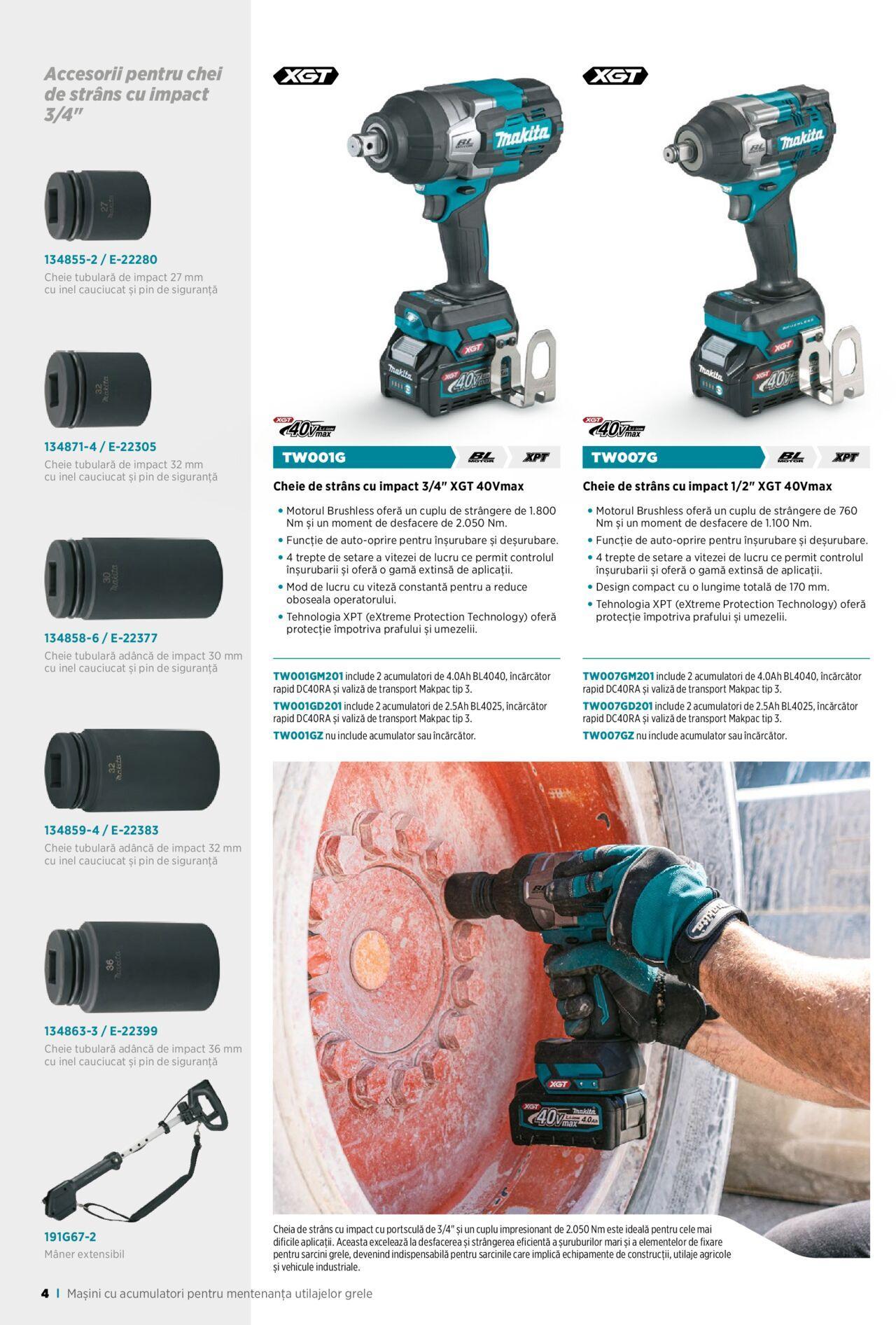 makita - Makita catalog - Broșură Mașini cu acumulatori pentru mentenanță utilaje grele de vineri 01.09.2023 - page: 4