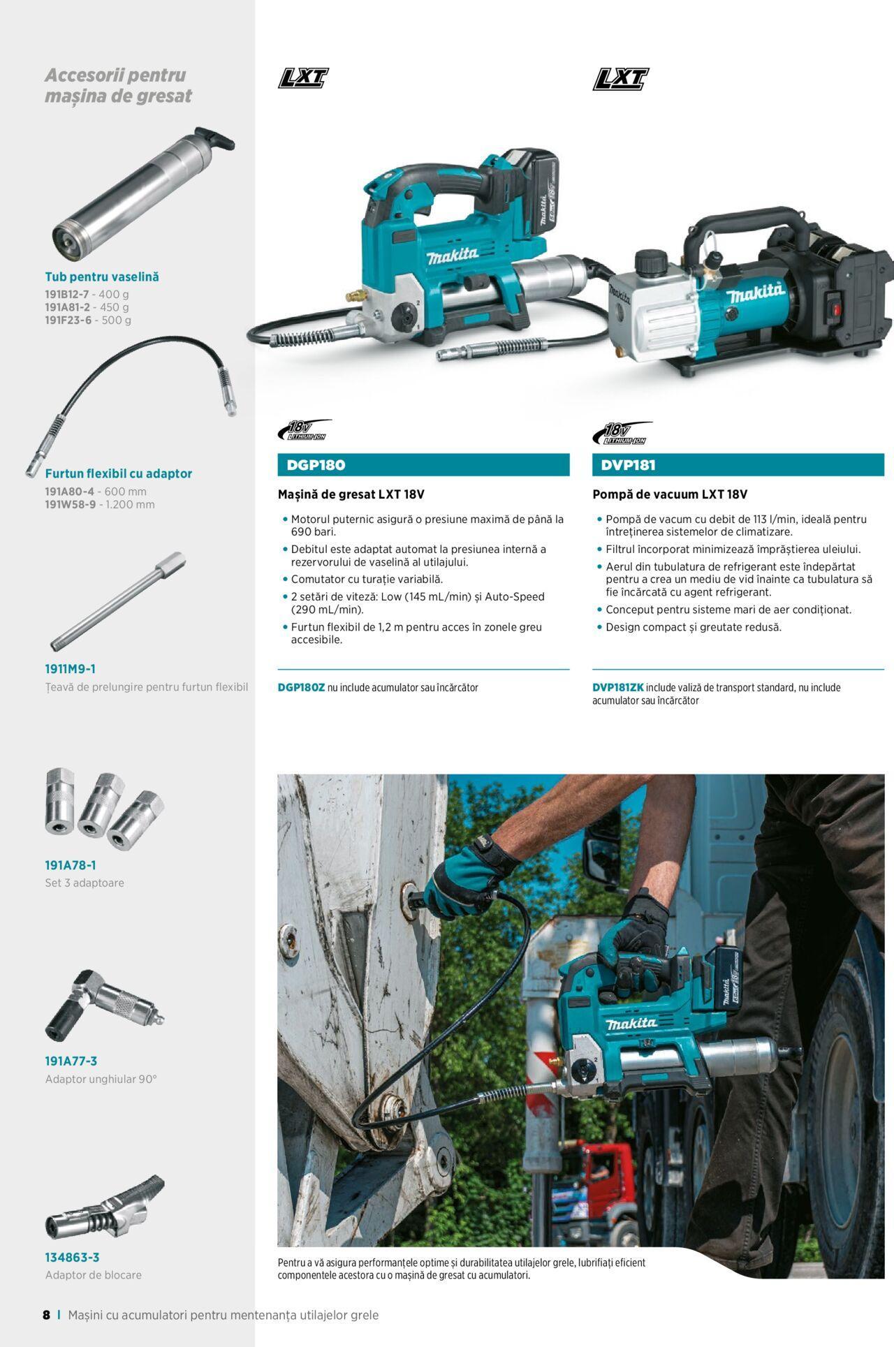 makita - Makita catalog - Broșură Mașini cu acumulatori pentru mentenanță utilaje grele de vineri 01.09.2023 - page: 8