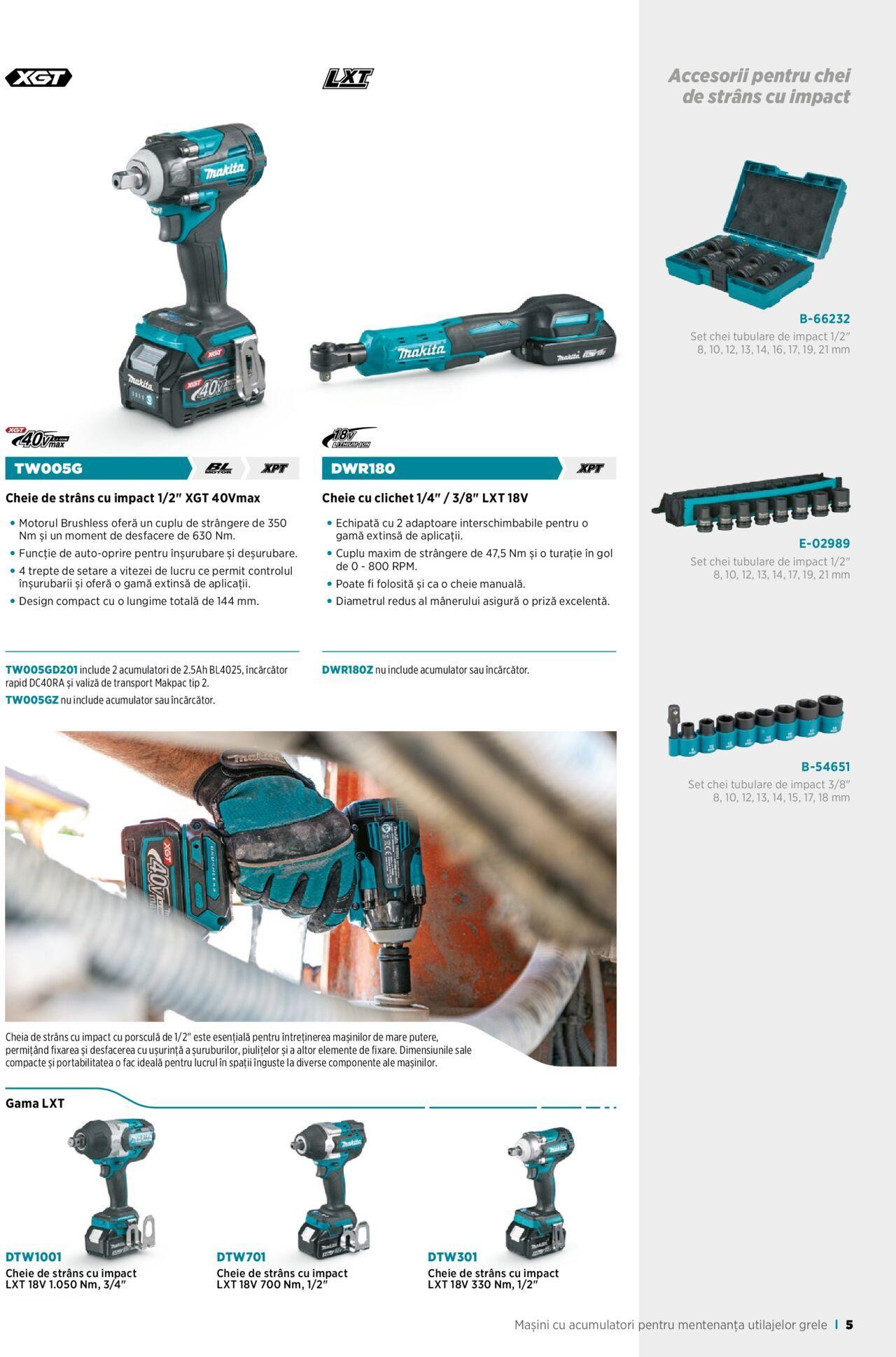 makita - Makita catalog - Broșură Mașini cu acumulatori pentru mentenanță utilaje grele de vineri 01.09.2023 - page: 5