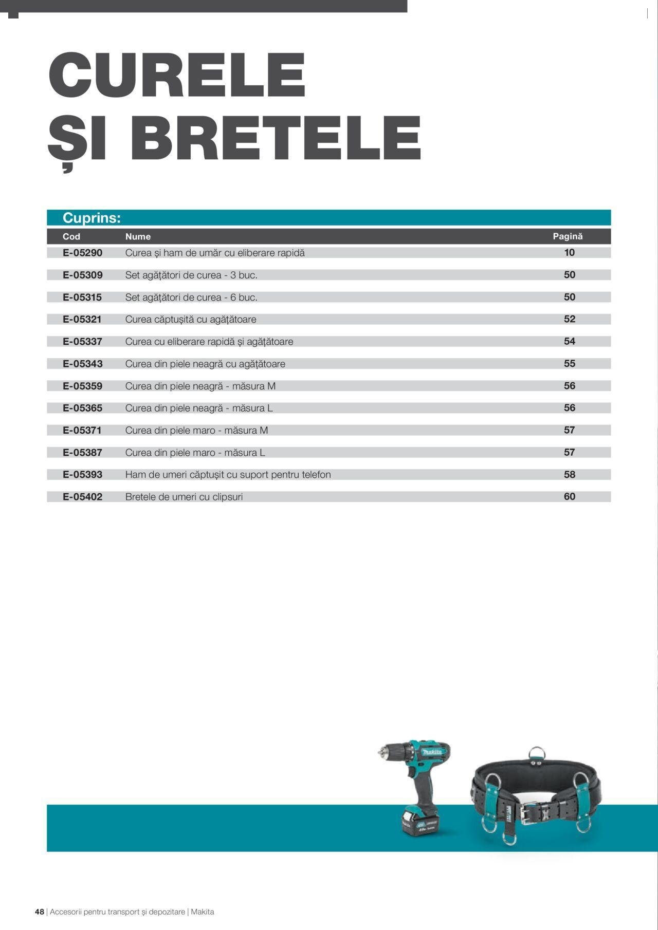 makita - Makita catalog - Accesorii pentru transport si depozitare de luni 06.09.2021 - page: 48